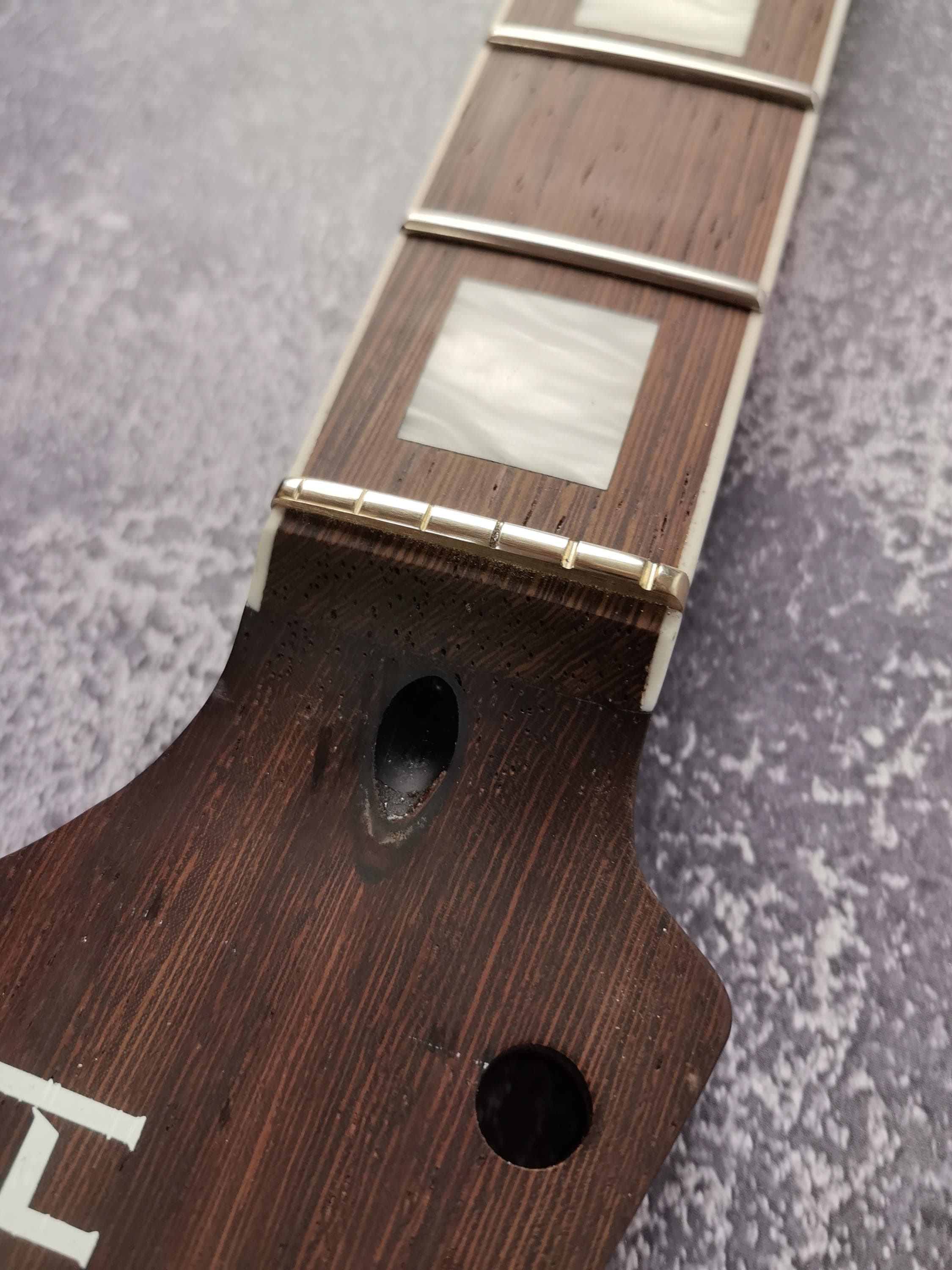 Havok Guitar Neck Wenge, Stainless Steel Frets White Binding Brass Nut, 22 Medium Jumbo Jescar Frets, Customized High End Guitar Part.