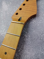 Guitar Neck S type Roasted  Brass/Bone nut Flame Maple Nitro Satin Neck Stainless Steel Jescar Frets