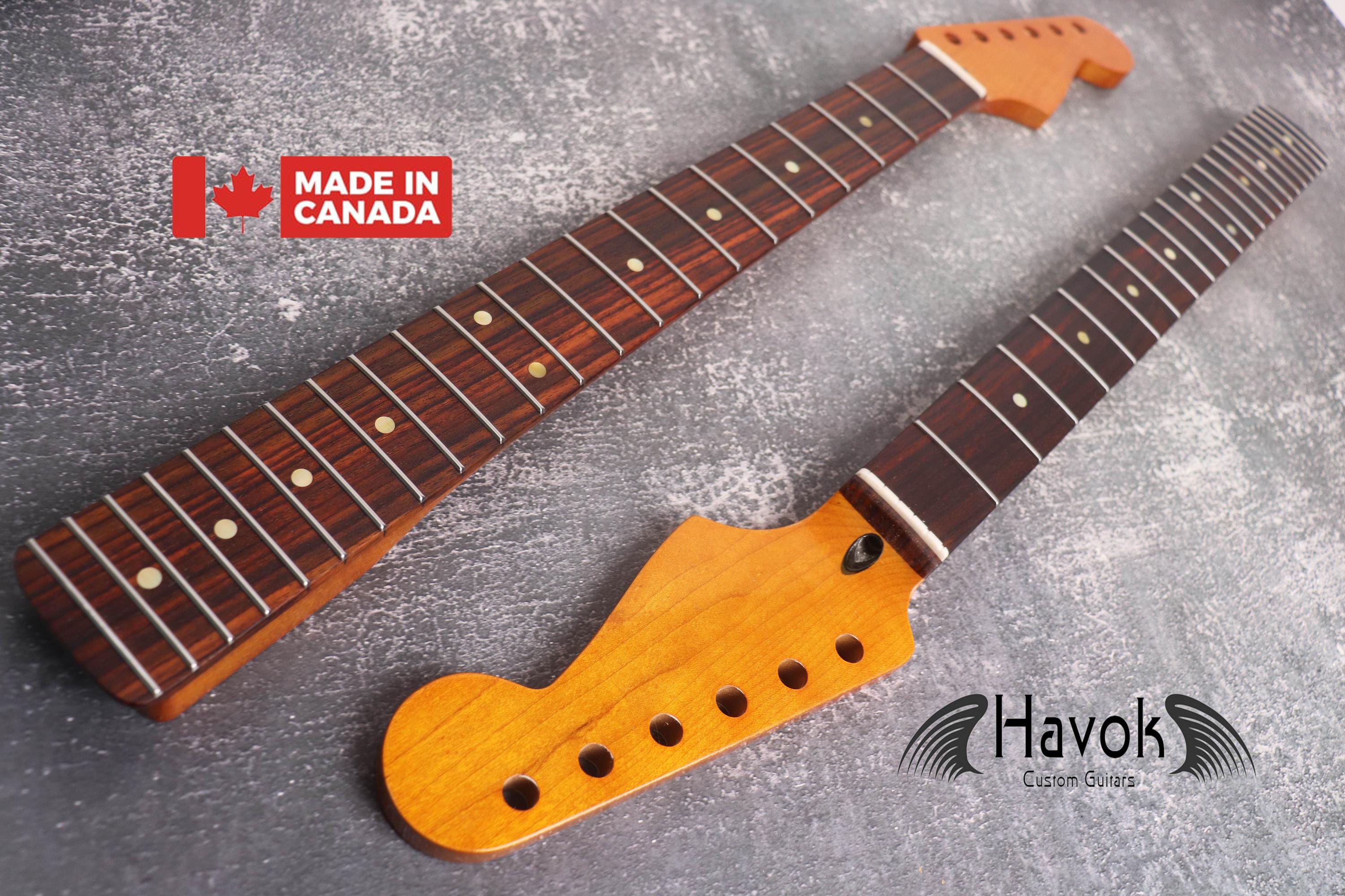 Guitar Neck ST Roasted Maple Guitar Neck, S Style 22 Nickel Frets, Satin Finish for Back, Medium Jumbo Jescar Fret, S Type Custom