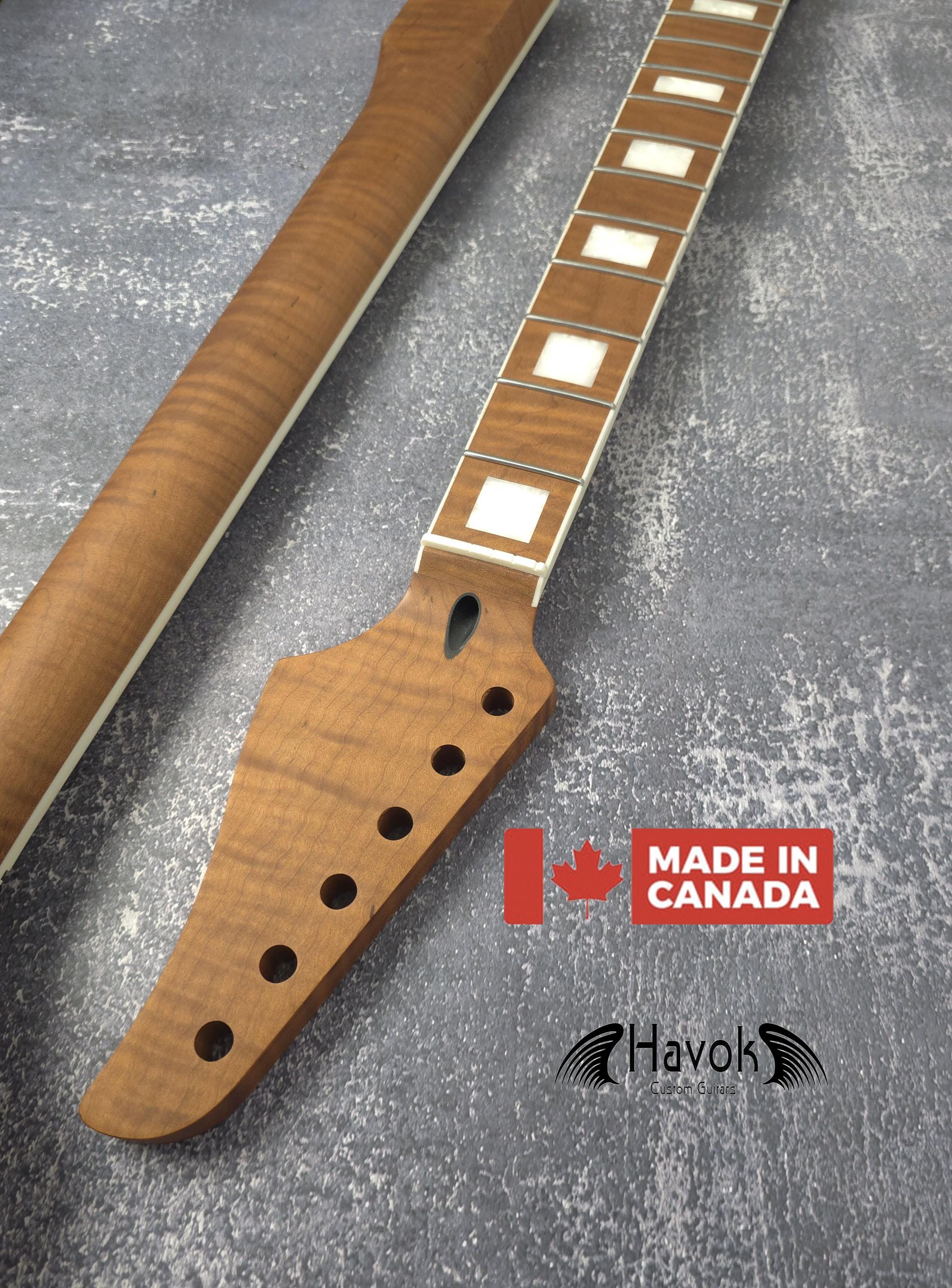 S type Roasted Flame Maple Satin Binding  Neck Stainless Steel Jescar Frets Guitar Neck