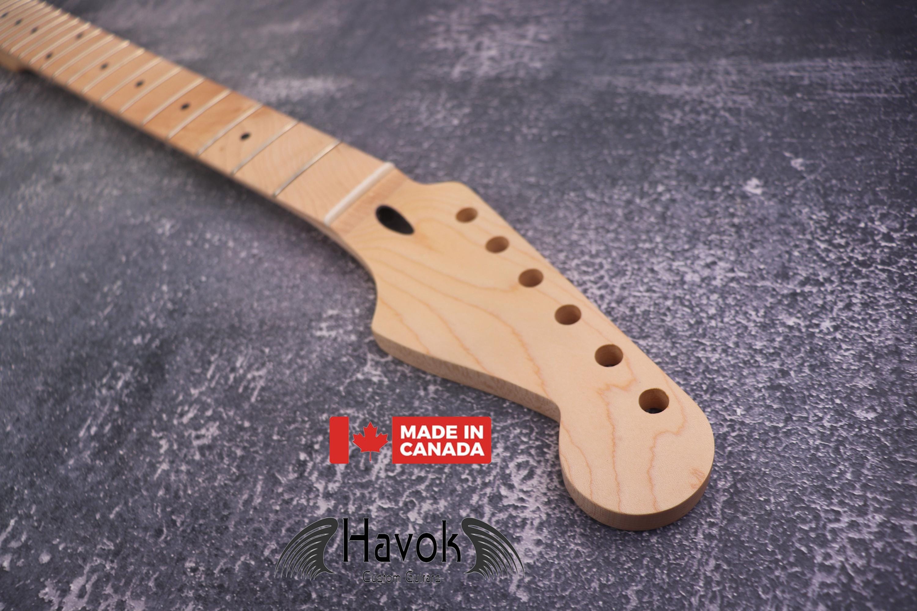 Guitar Neck ST Maple Satin Neck Stainless Steel Frets, S Style 22 Medium Jumbo Jescar Frets, S Type Vintage Neck Replacement Part