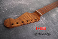 S type Spoke Wheel Roasted Flame Maple Neck, Stainless Steel Frets, Satin ST S-Type Neck, 22 Medium Jumbo Jescar, Guitar Neck