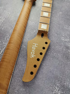 Quarter Sawn Roasted Flame Maple Satin Binding  Neck Stainless Steel Jescar Frets Guitar Neck