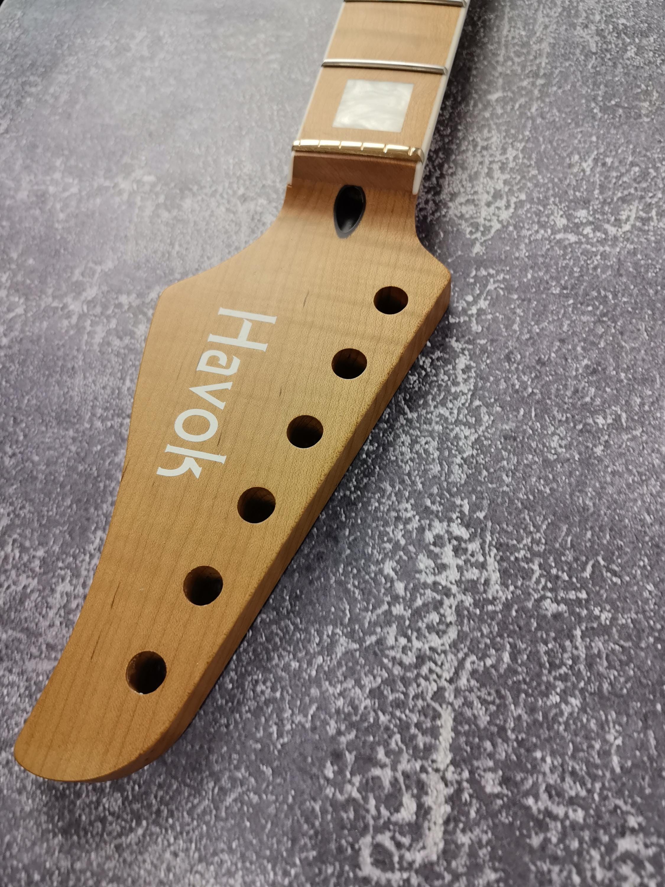 Quarter Sawn Roasted Flame Maple Satin Binding  Neck Stainless Steel Jescar Frets Guitar Neck