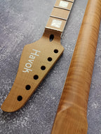 Quarter Sawn Roasted Flame Maple Satin Binding  Neck Stainless Steel Jescar Frets Guitar Neck