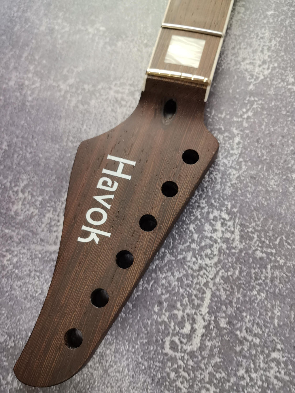 Havok Guitar Neck Wenge, Stainless Steel Frets White Binding Brass Nut, 22 Medium Jumbo Jescar Frets, Customized High End Guitar Part.