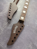 Havok Guitar Neck Wenge, Stainless Steel Frets White Binding Brass Nut, 22 Medium Jumbo Jescar Frets, Customized High End Guitar Part.