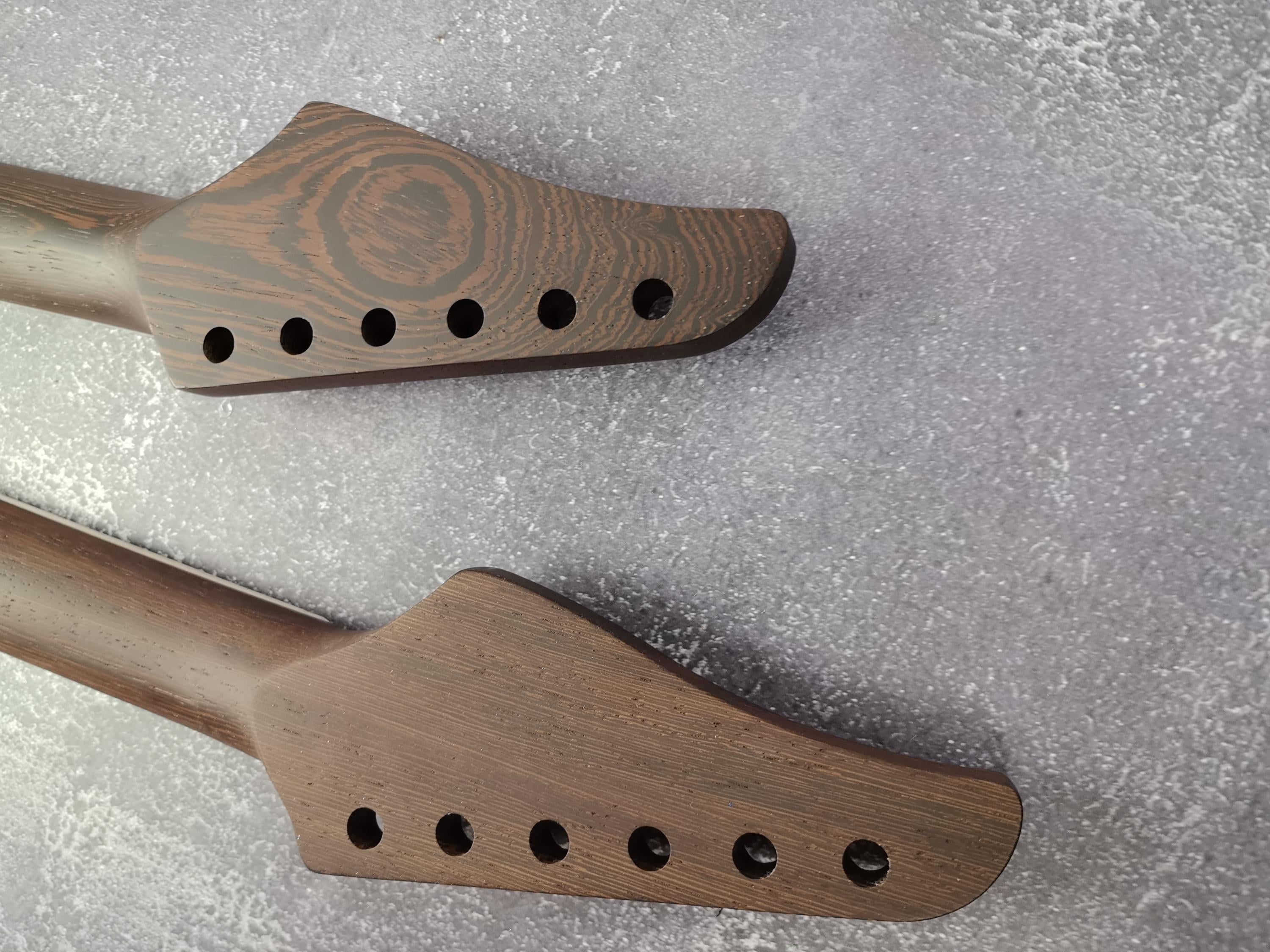 Havok Guitar Neck Wenge, Stainless Steel Frets White Binding Brass Nut, 22 Medium Jumbo Jescar Frets, Customized High End Guitar Part.
