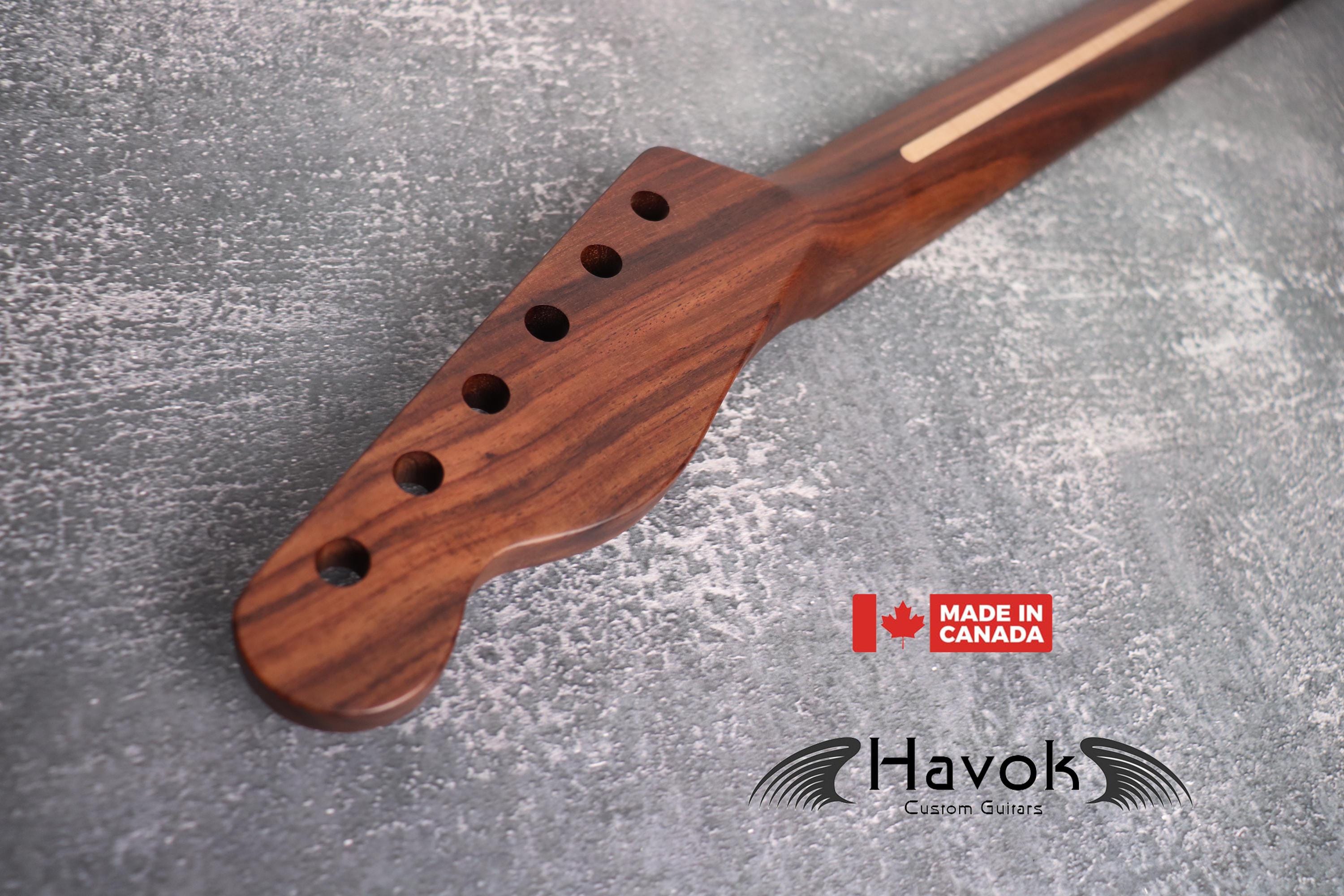 Guitar Neck T type Rosewood Neck Stainless Steel Frets, Flame Maple Stripe, TL Neck, Medium Jumbo Jescar Fret, 22 Frets, Vintage
