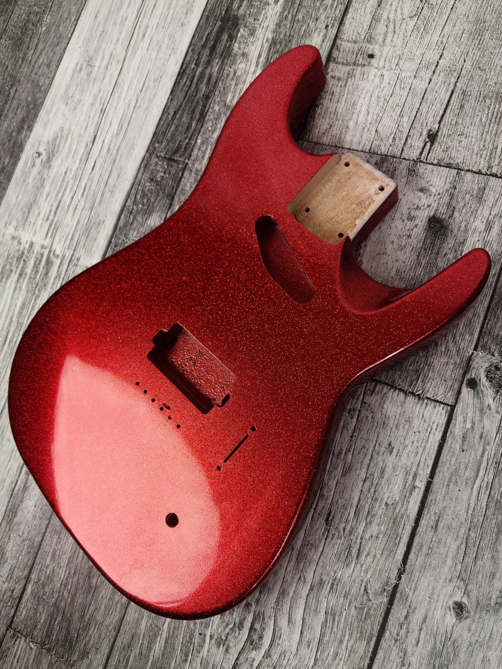 Havok Hard Tail Ruby Red Metallic 2pc Mahogany Guitar S type, HS config Custom Guitar Body. 80' style