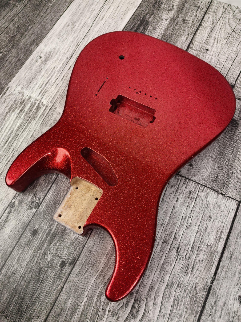 Havok Hard Tail Ruby Red Metallic 2pc Mahogany Guitar S type, HS config Custom Guitar Body. 80' style