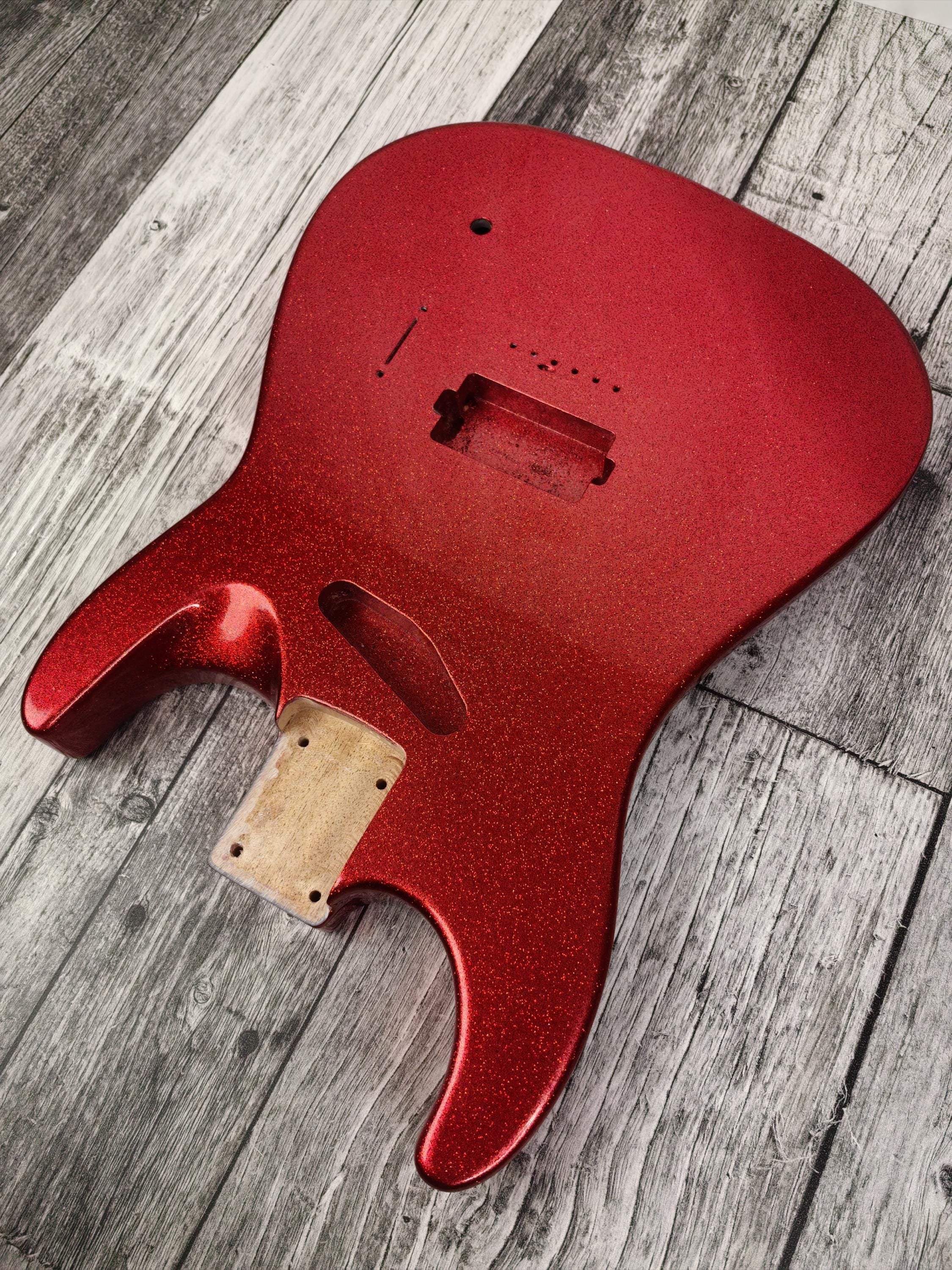 Havok Hard Tail Ruby Red Metallic 2pc Mahogany Guitar S type, HS config Custom Guitar Body. 80' style