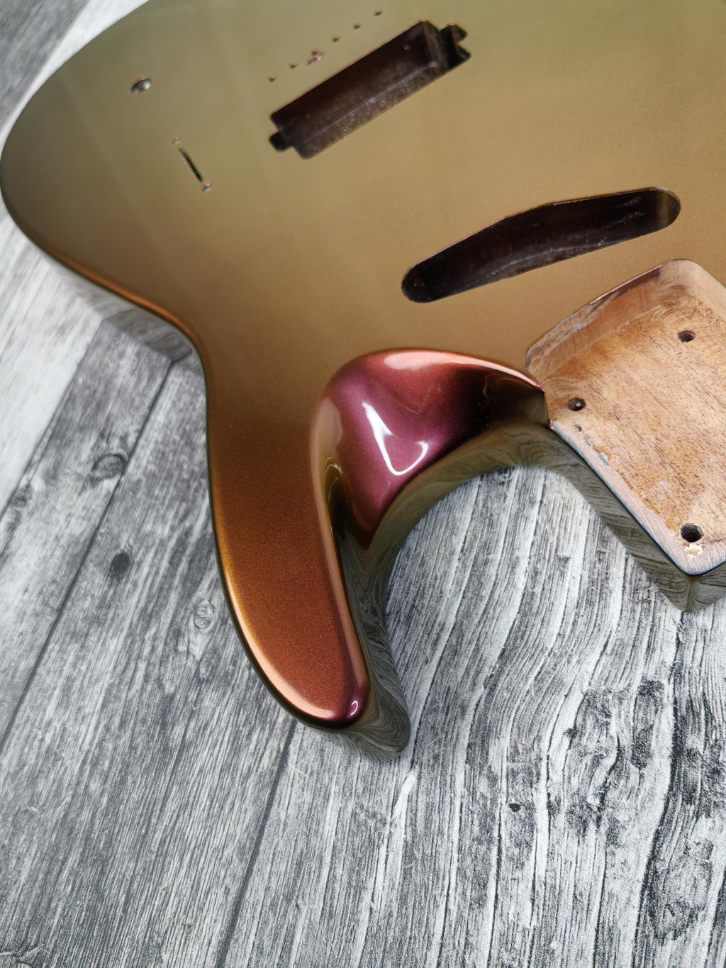 Havok Hard Tail Chameleon Nebula  2pc Mahogany Guitar S type, HS config Custom Guitar Body. 80' style