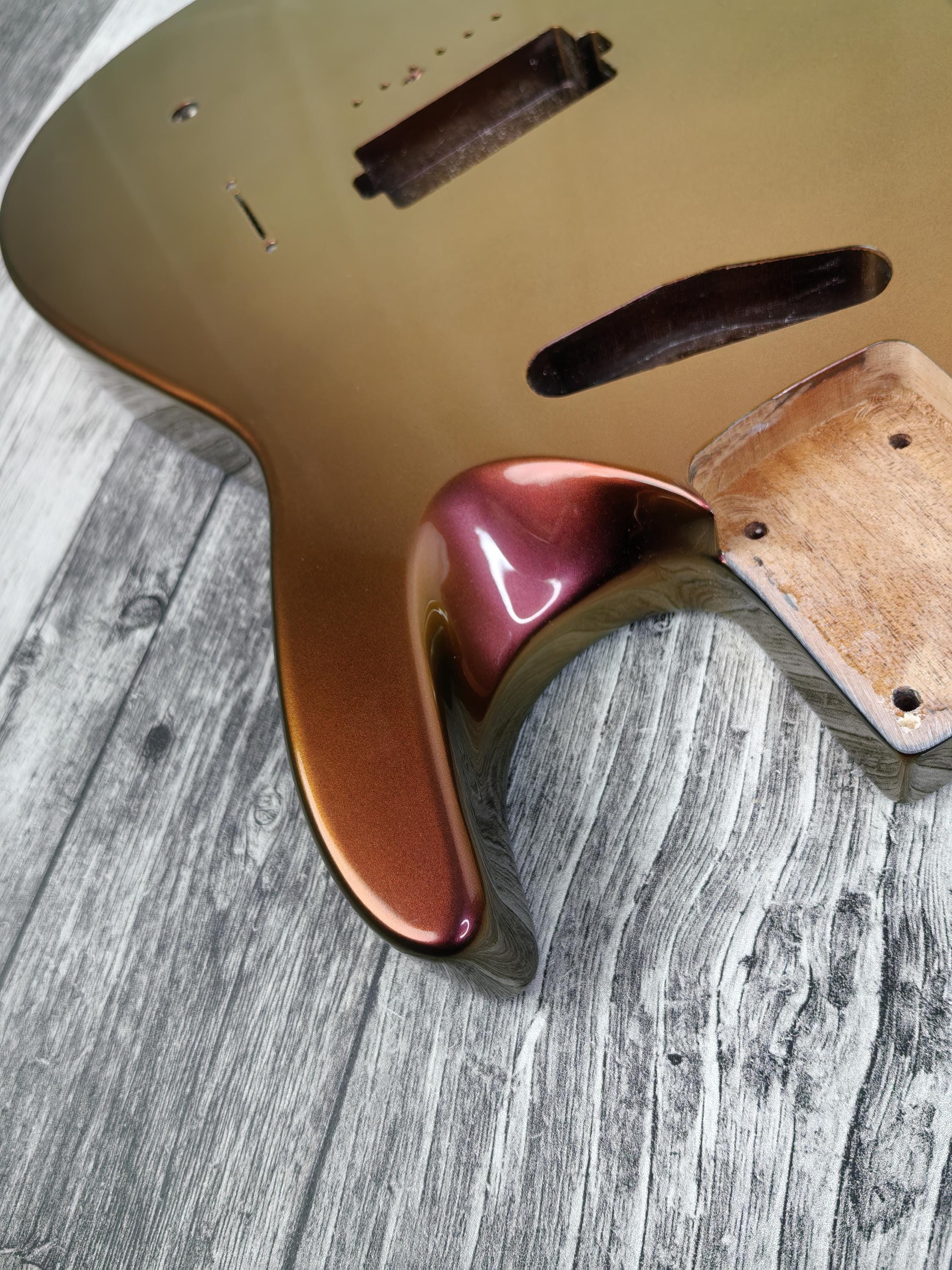 Havok Hard Tail Chameleon Nebula  2pc Mahogany Guitar S type, HS config Custom Guitar Body. 80' style