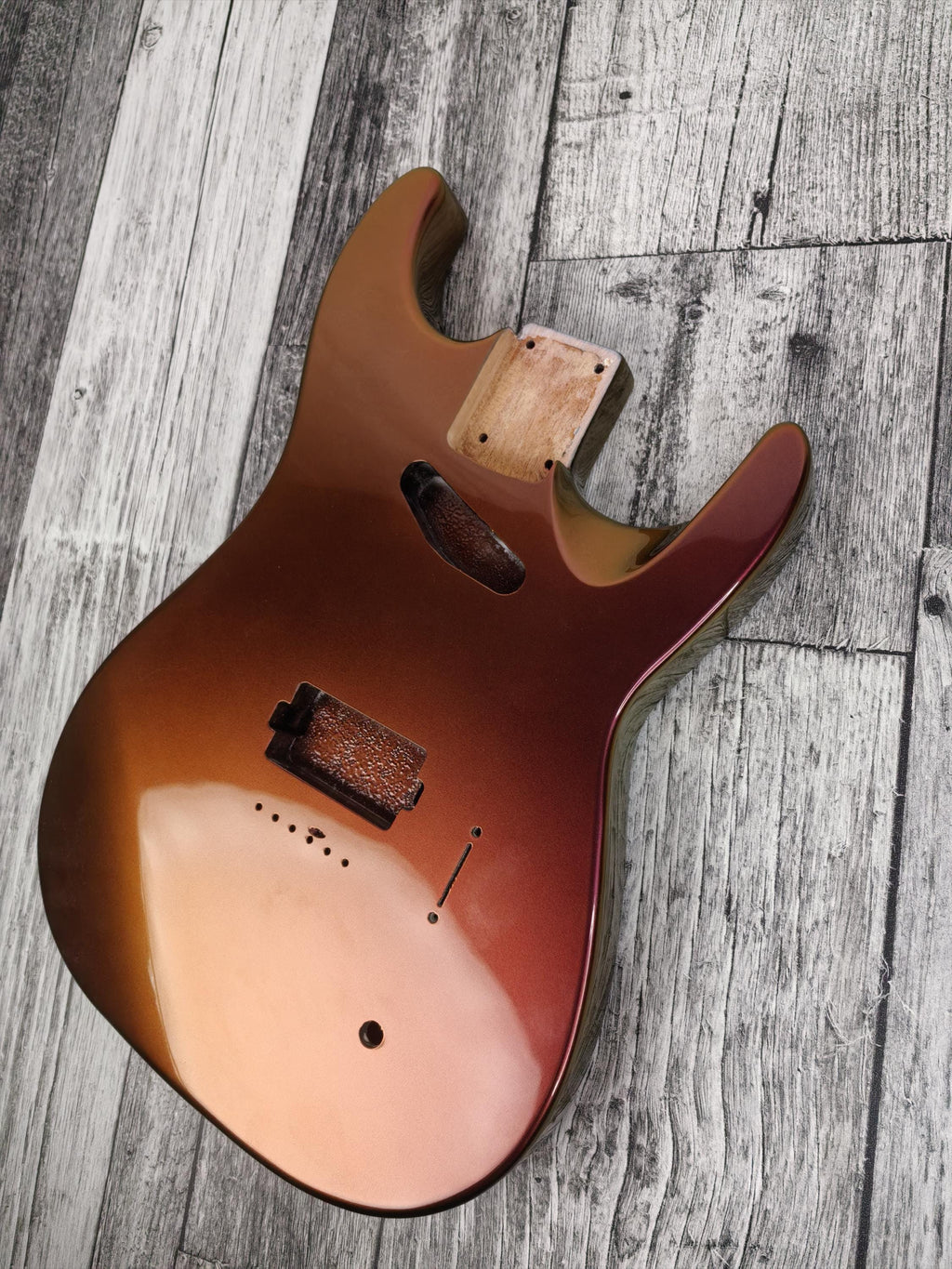 Havok Hard Tail Chameleon Nebula  2pc Mahogany Guitar S type, HS config Custom Guitar Body. 80' style