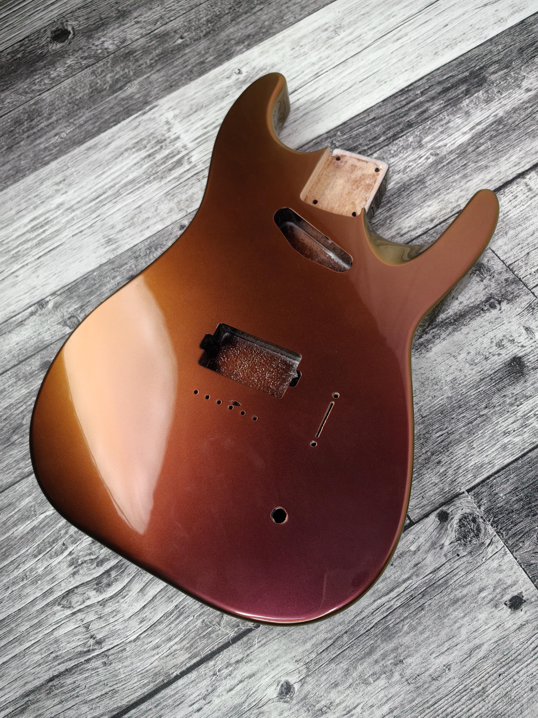 Havok Hard Tail Chameleon Nebula  2pc Mahogany Guitar S type, HS config Custom Guitar Body. 80' style