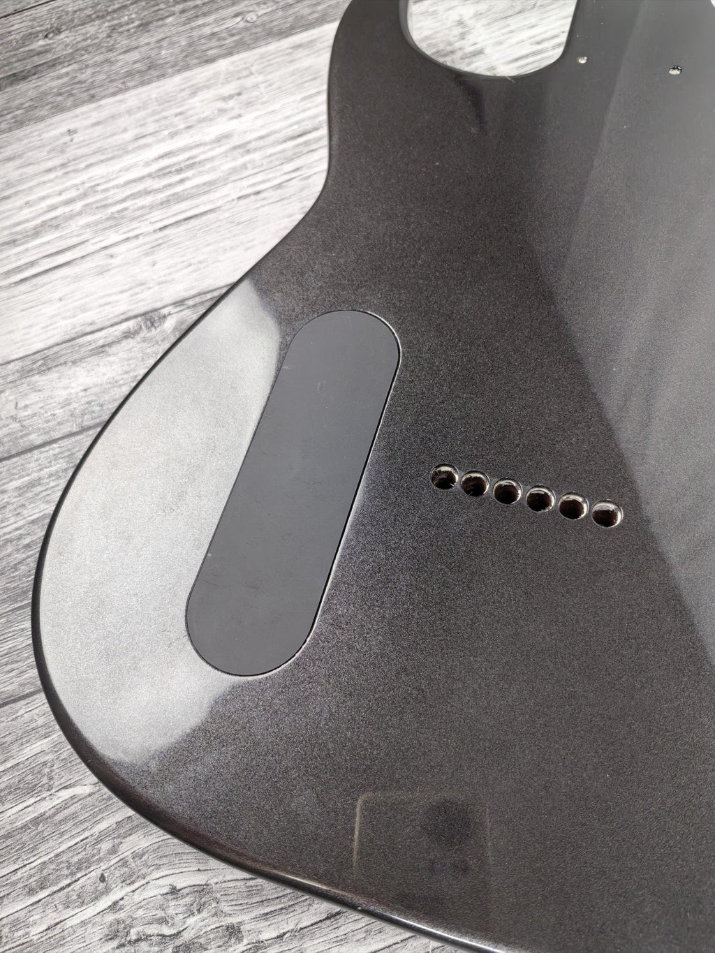 Havok Hard Tail Metallic Black 2pc Mahogany Guitar S type, HS config Custom Guitar Body. 80' style