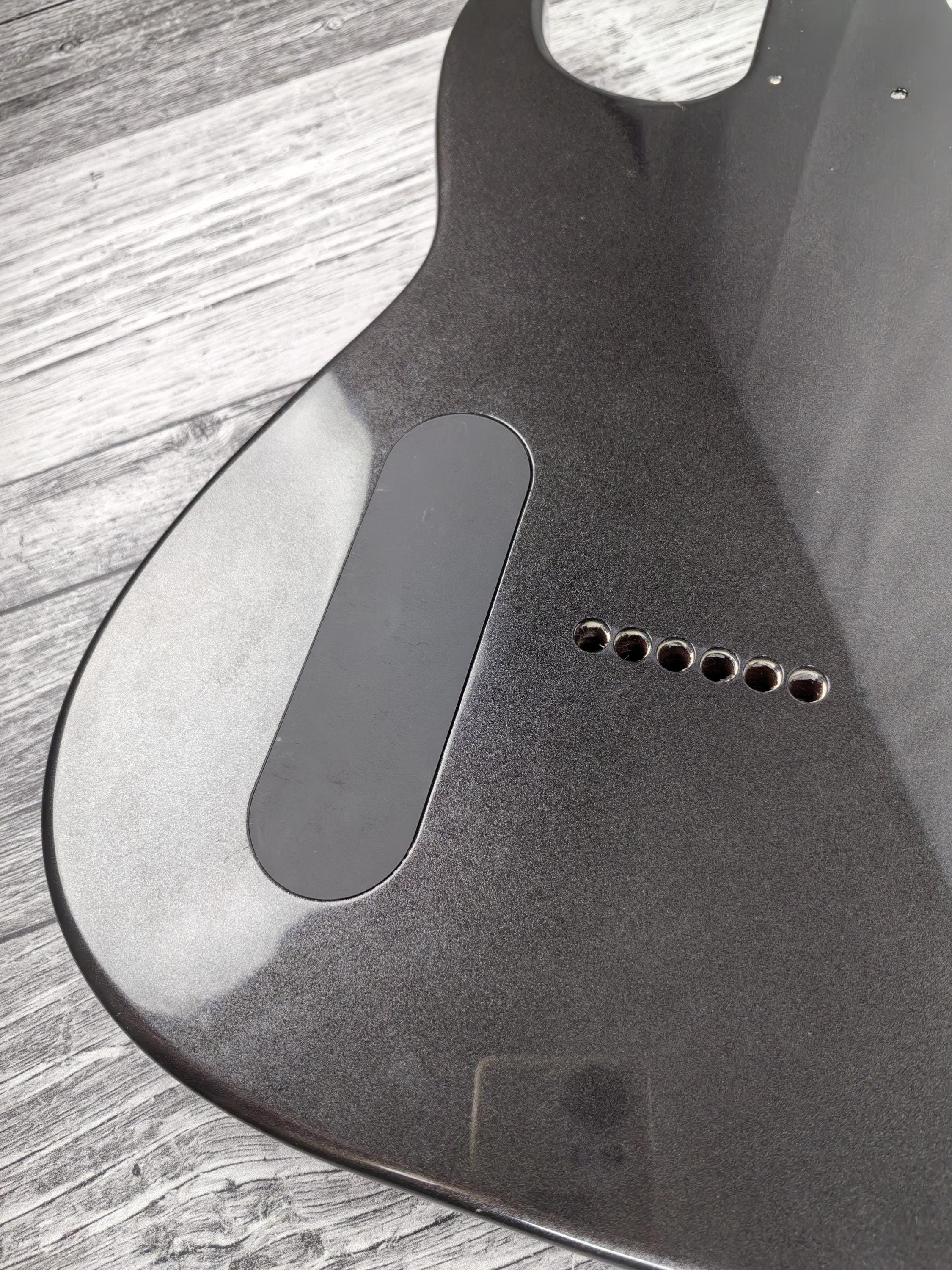 Havok Hard Tail Metallic Black 2pc Mahogany Guitar S type, HS config Custom Guitar Body. 80' style