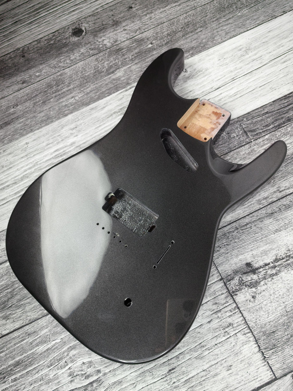 Havok Hard Tail Metallic Black 2pc Mahogany Guitar S type, HS config Custom Guitar Body. 80' style