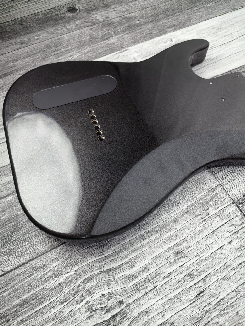Havok Hard Tail Metallic Black 2pc Mahogany Guitar S type, HS config Custom Guitar Body. 80' style