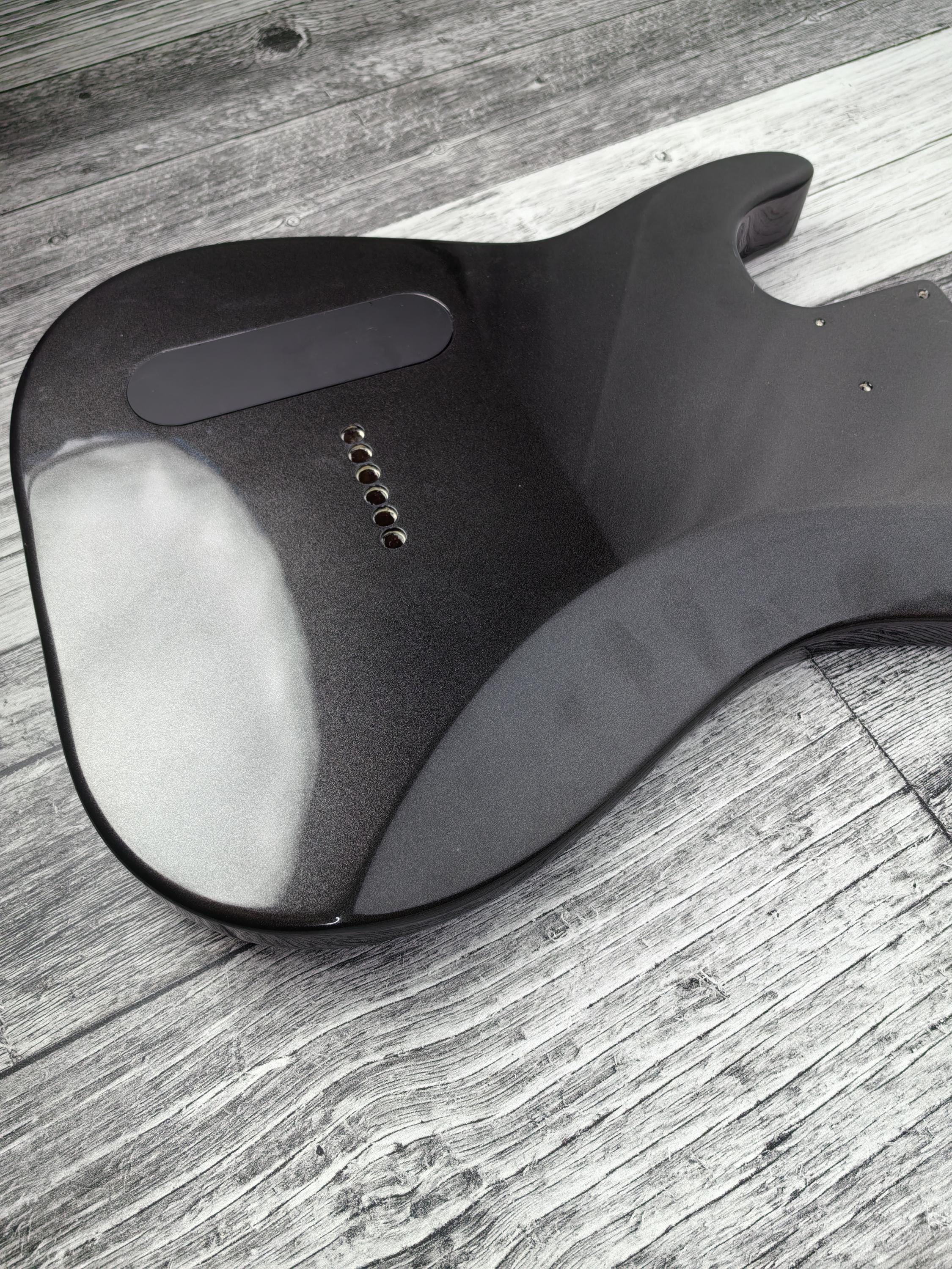 Havok Hard Tail Metallic Black 2pc Mahogany Guitar S type, HS config Custom Guitar Body. 80' style