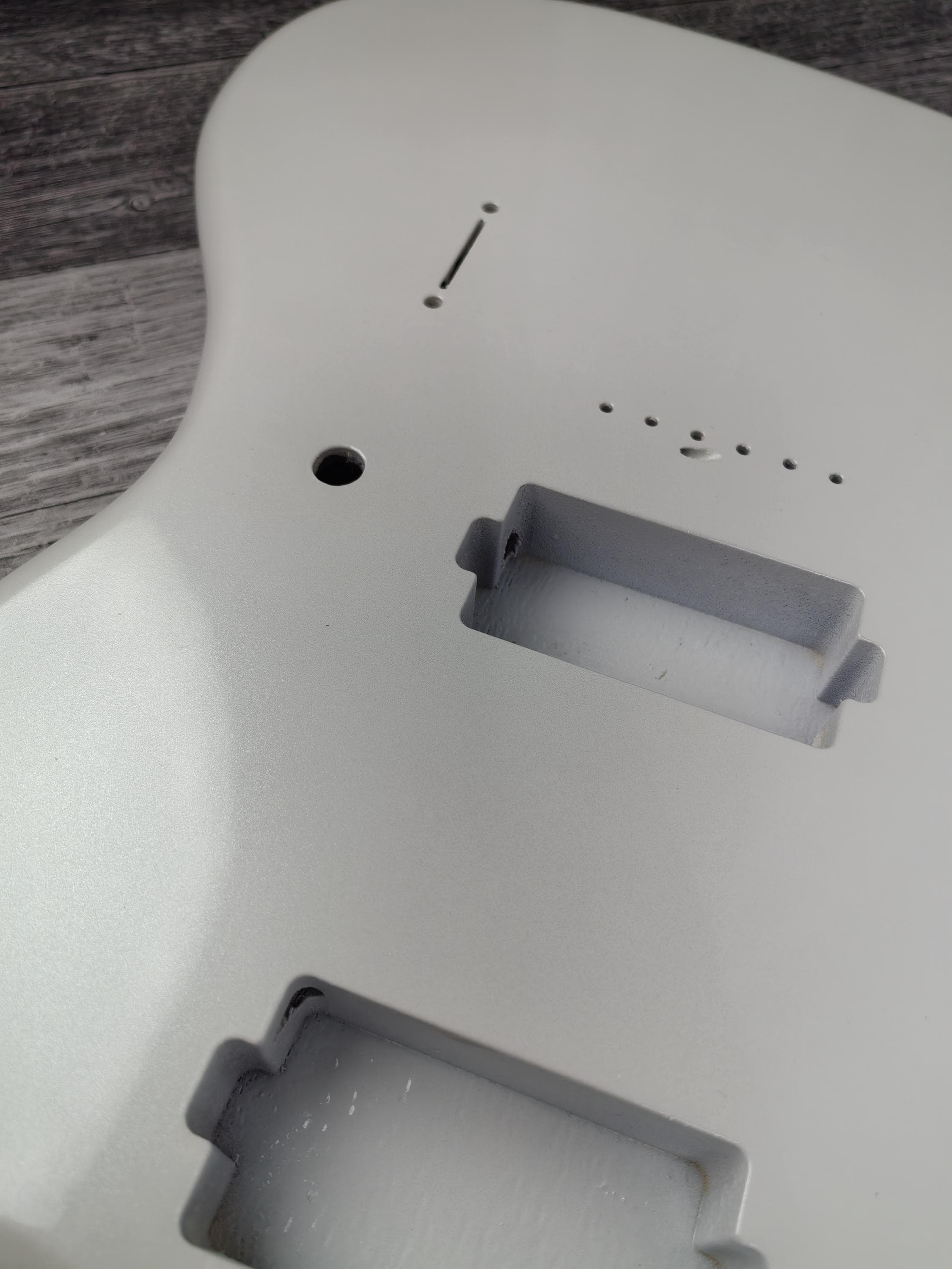 Havok Hard Tail Jazzmaster Metallic White 2pc Mahogany Guitar S type, HS config Custom Guitar Body. 80' style