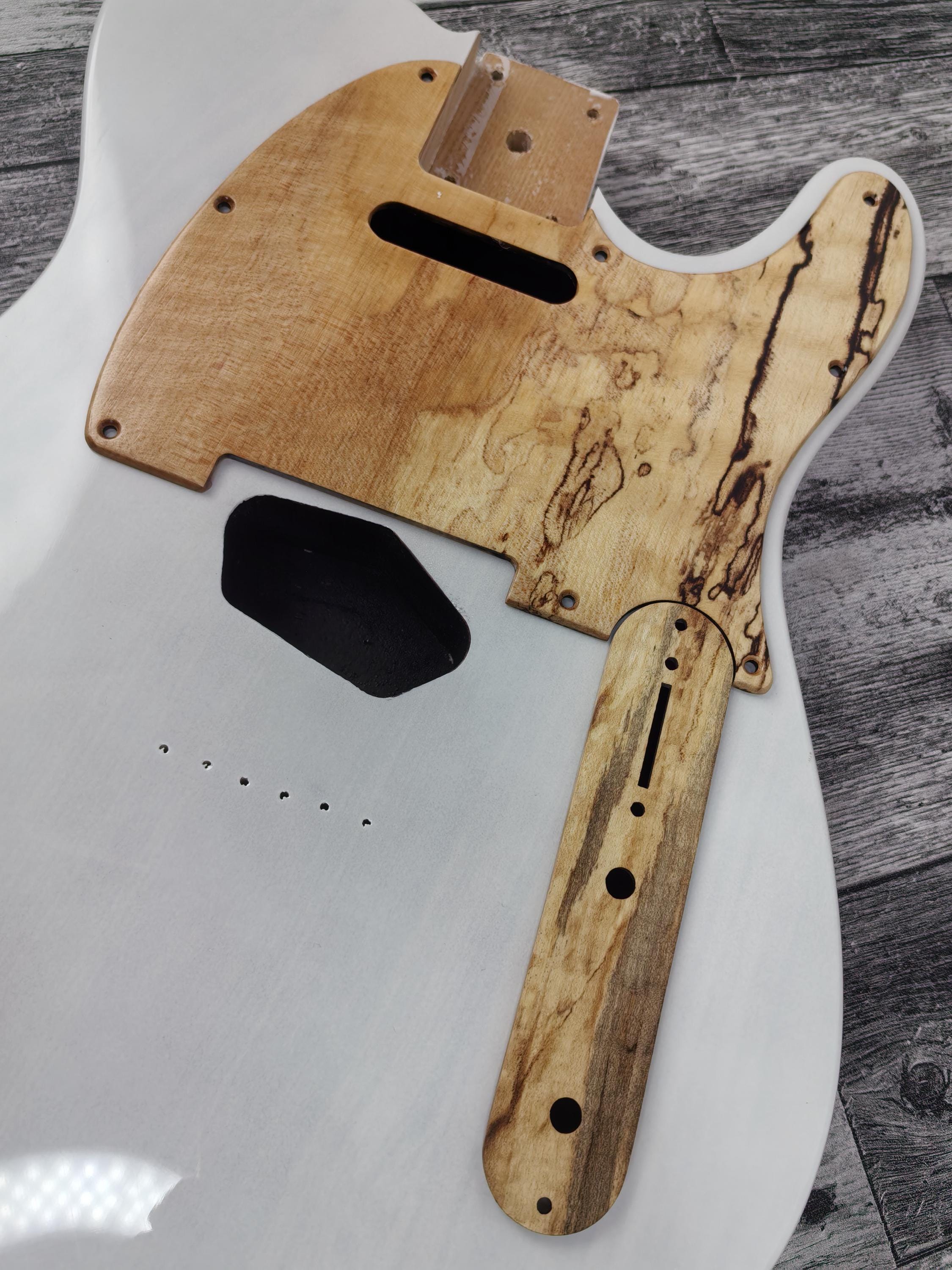 Wooden Guitar guard Spalted  Maple wood T Style  Guitar Pickguard Scratch Plate Fits for T type guitar