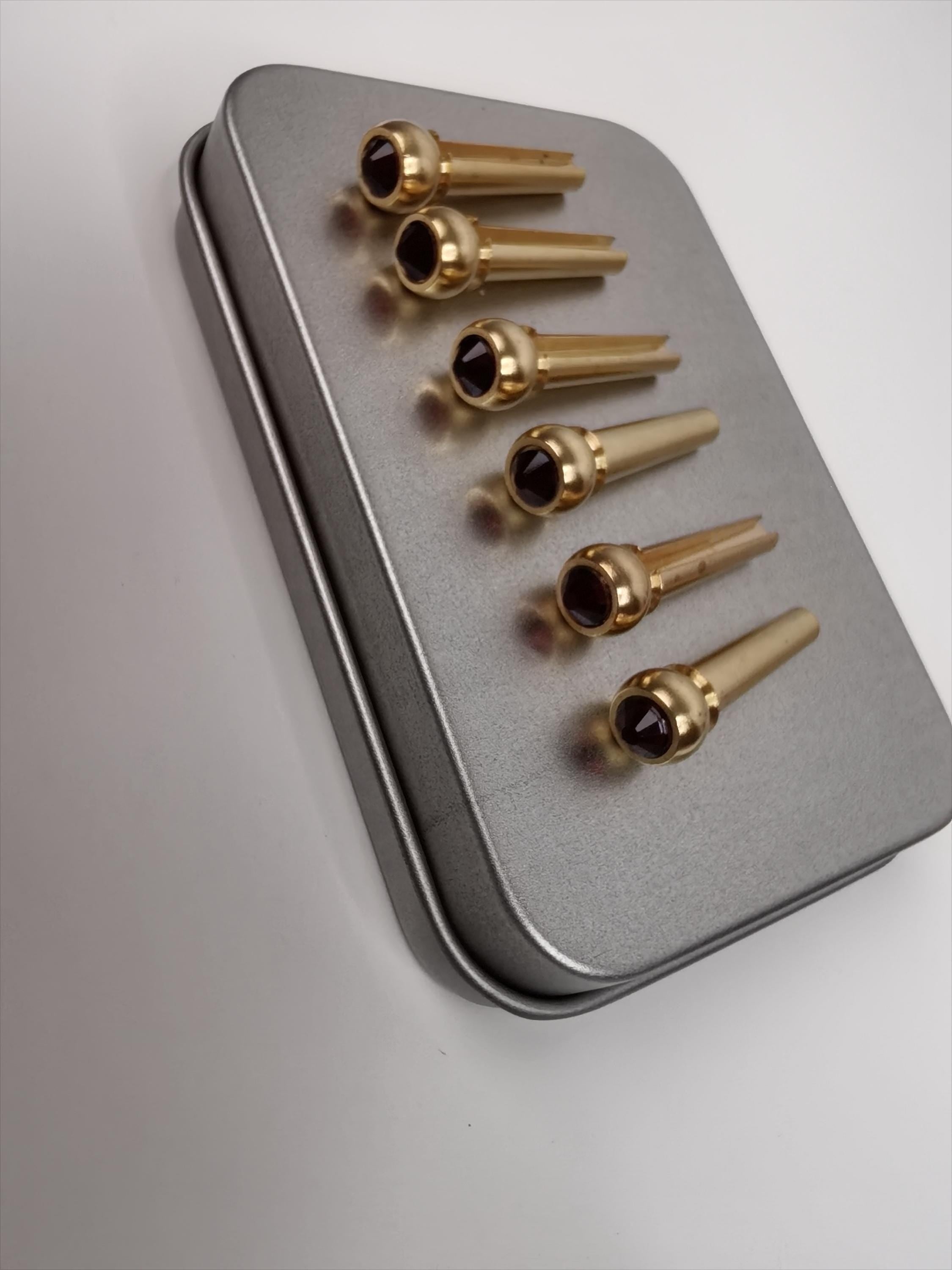 Set 6pcs Brass Red Diamond Bridge Pins with Shell Dots  Acoustic Guitar Bridge Pins Accesories