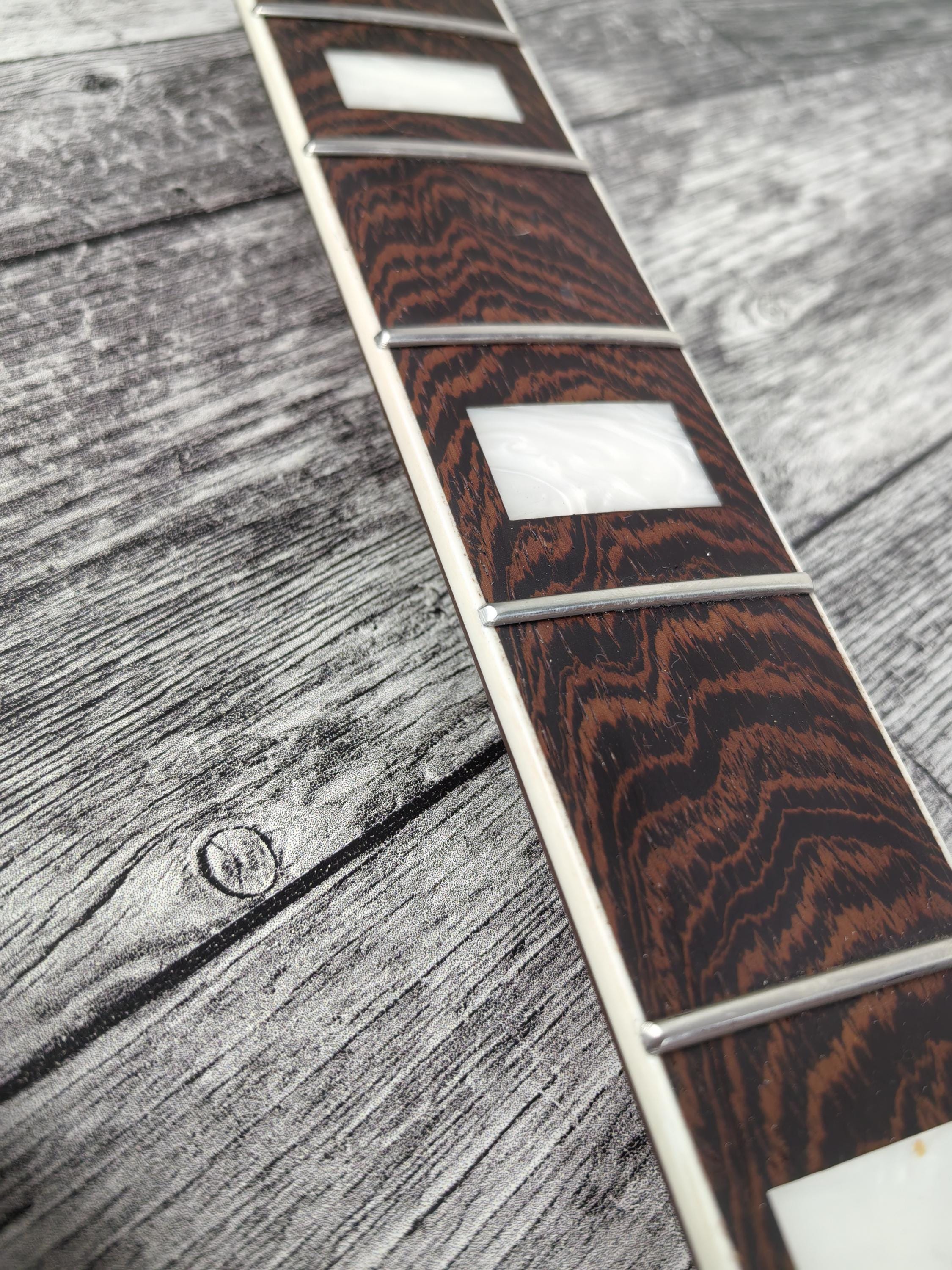 Havok 4 strings Bass Guitar Neck Wenge, Stainless Steel Frets White Binding Brass Nut, 22 Medium Jumbo Jescar Frets, Customized