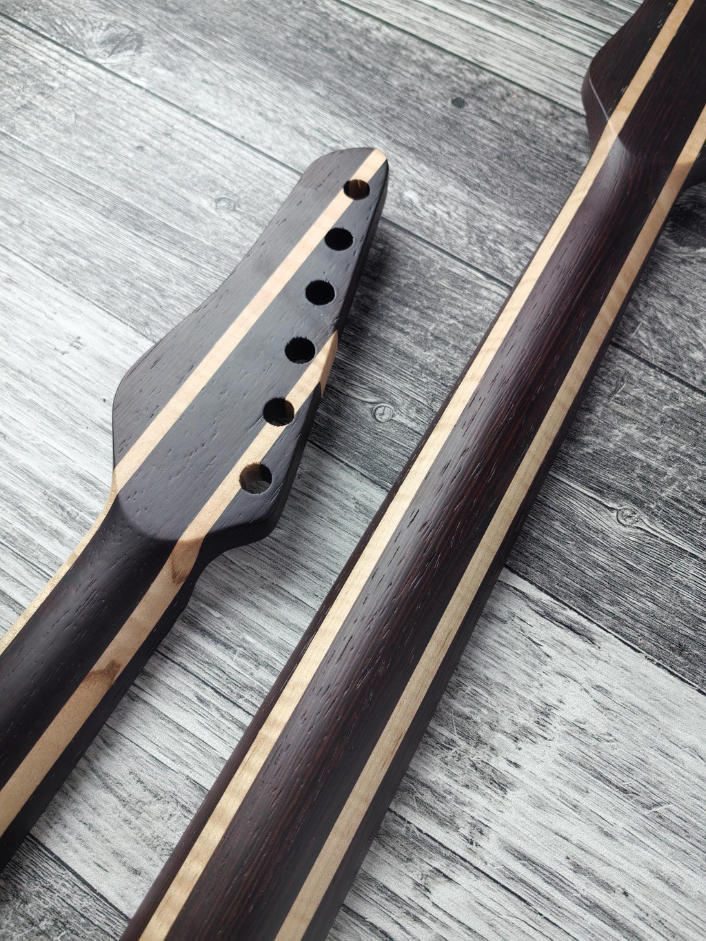 Guitar Neck Havok Wenge Flame Maple Ebony Board, Stainless Steel Frets , 22 Medium Jumbo Jescar Frets,
