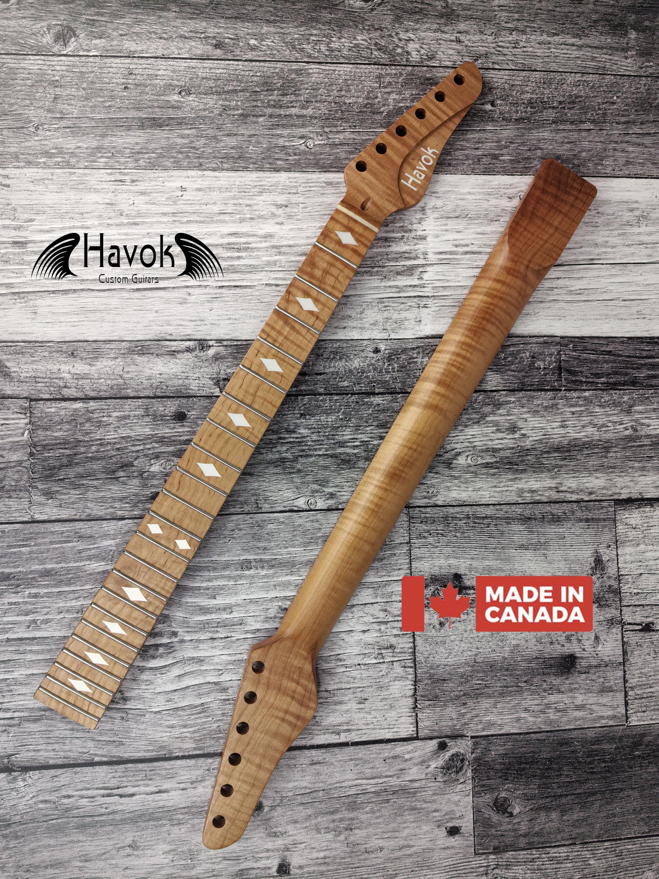 Tl Compatible aaa+ Roasted Flame Maple Satin Neck Stainless Steel Jescar Frets Guitar Neck
