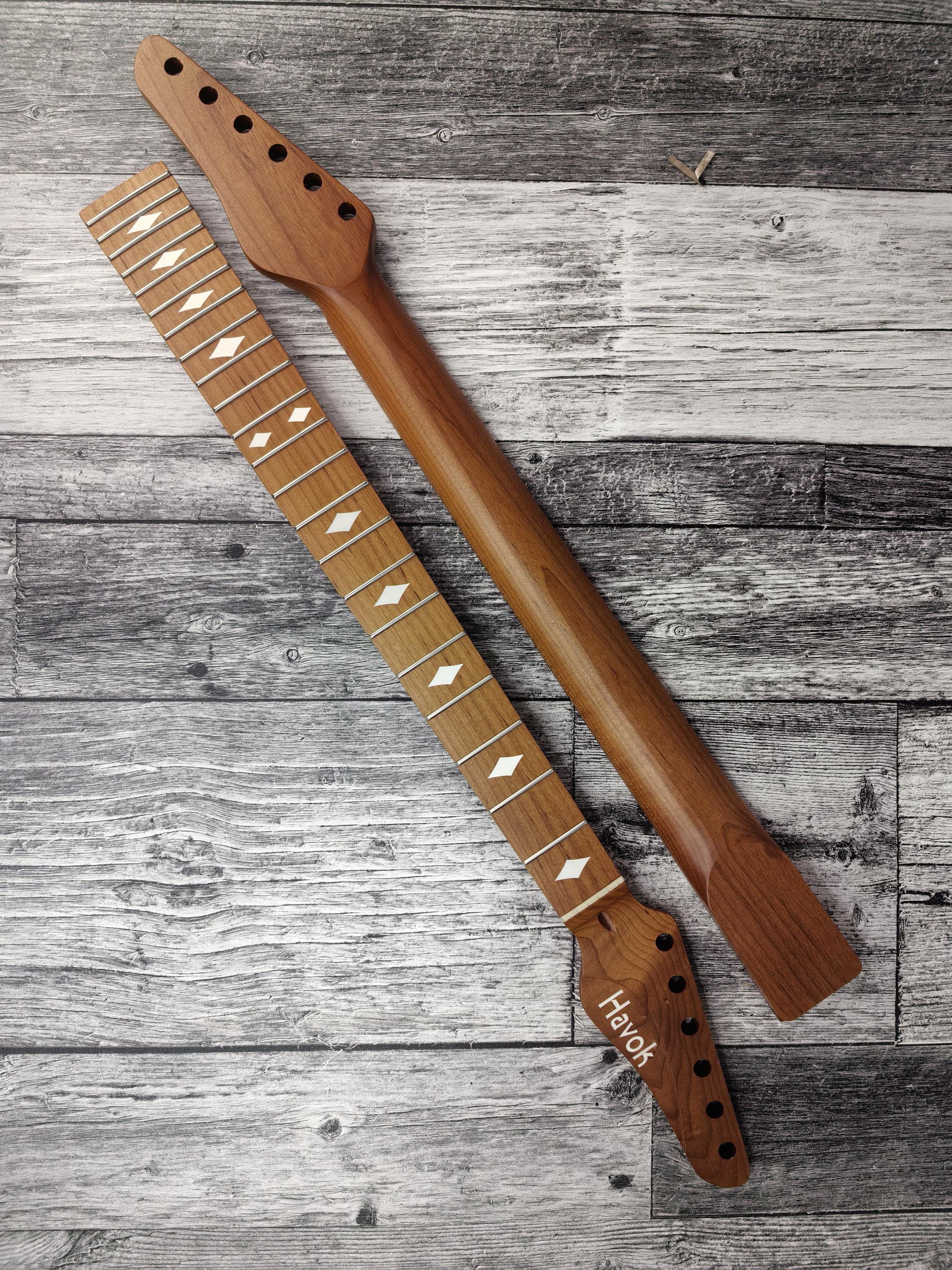 Roasted Maple Satin Havok Logo  Neck Stainless Steel Jescar Frets Guitar Neck Customized High End Guitar Part.