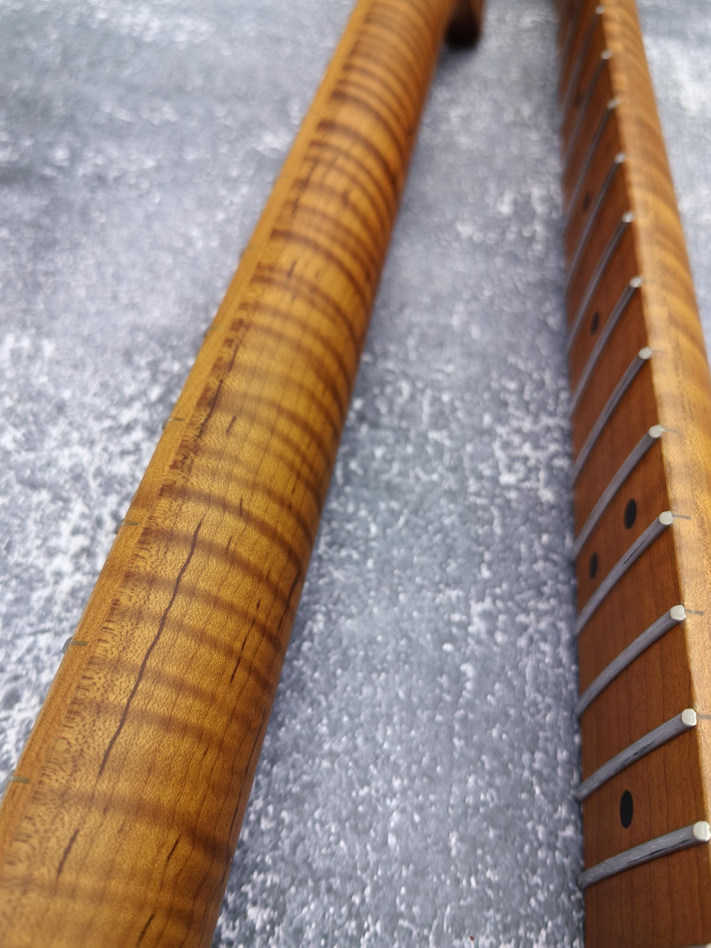 S type Roasted AA+ Flame Maple Nitro Satin Neck Stainless Steel Jescar Frets