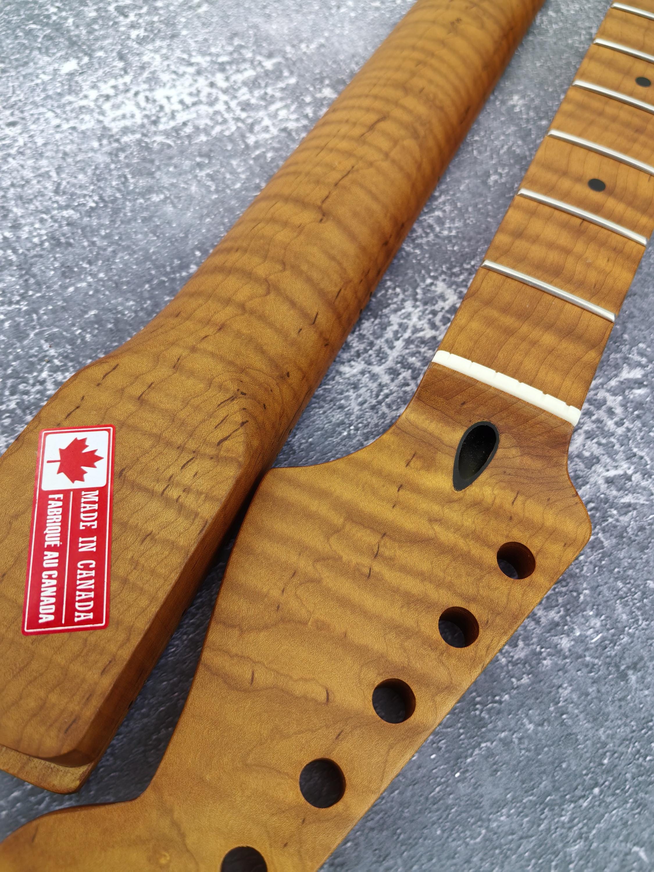 S type Roasted AA+ Flame Maple Nitro Satin Neck Stainless Steel Jescar Frets