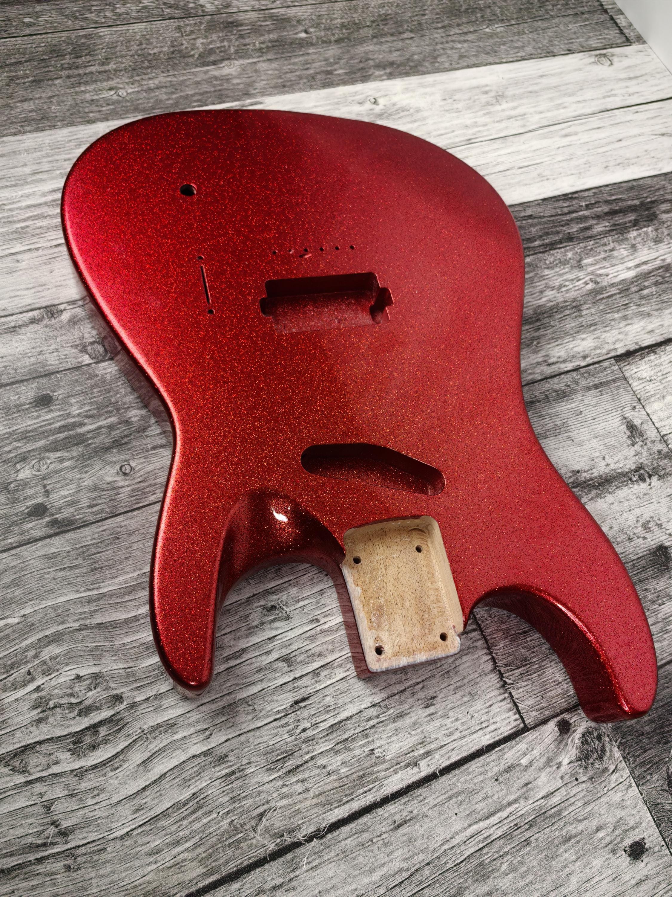 Havok Hard Tail Ruby Red Metallic 2pc Mahogany Guitar S type, HS config Custom Guitar Body. 80' style