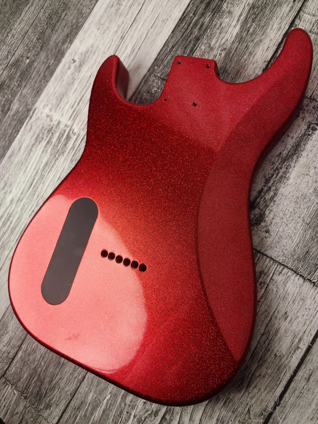 Havok Hard Tail Ruby Red Metallic 2pc Mahogany Guitar S type, HS config Custom Guitar Body. 80' style
