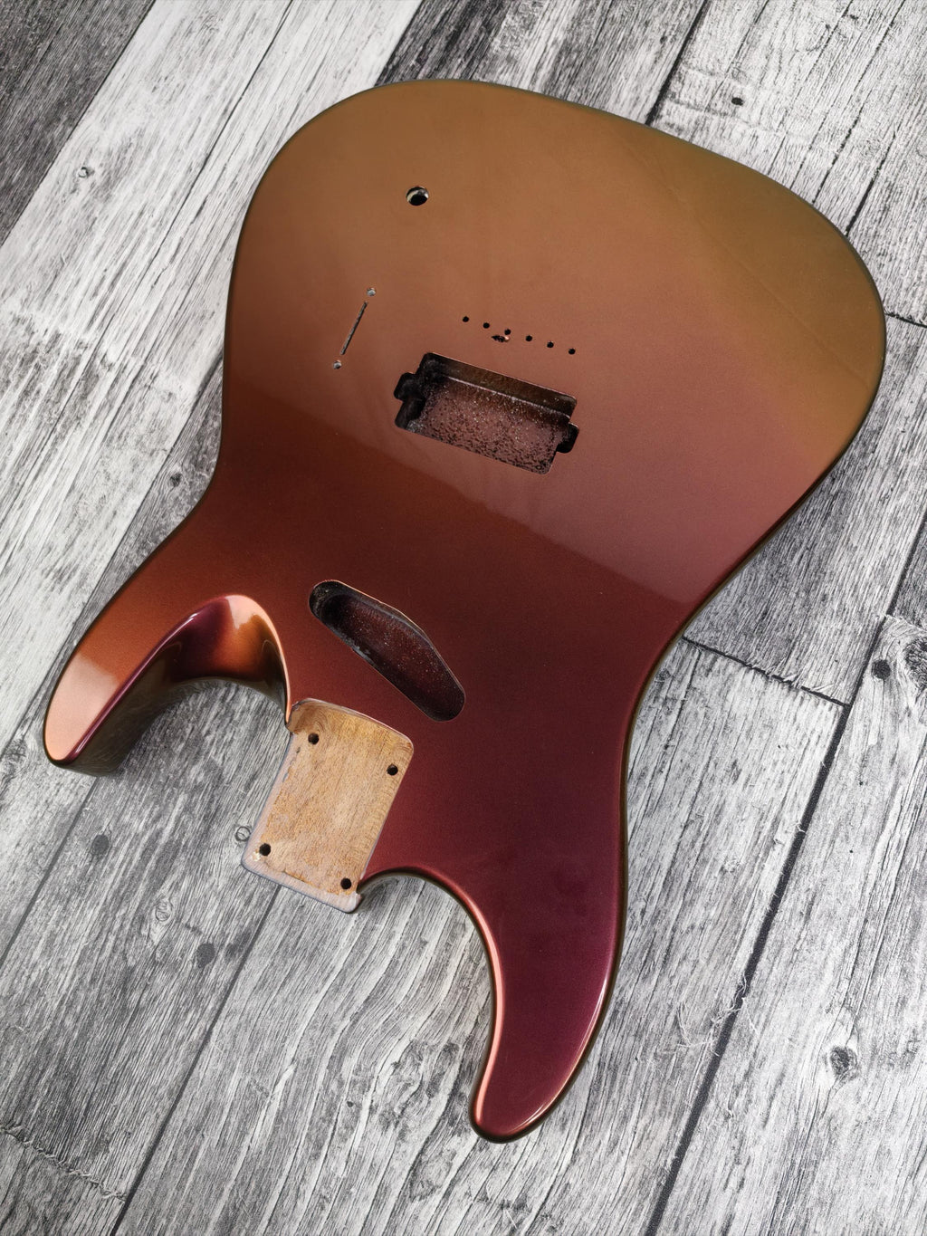 Havok Hard Tail Chameleon Nebula  2pc Mahogany Guitar S type, HS config Custom Guitar Body. 80' style
