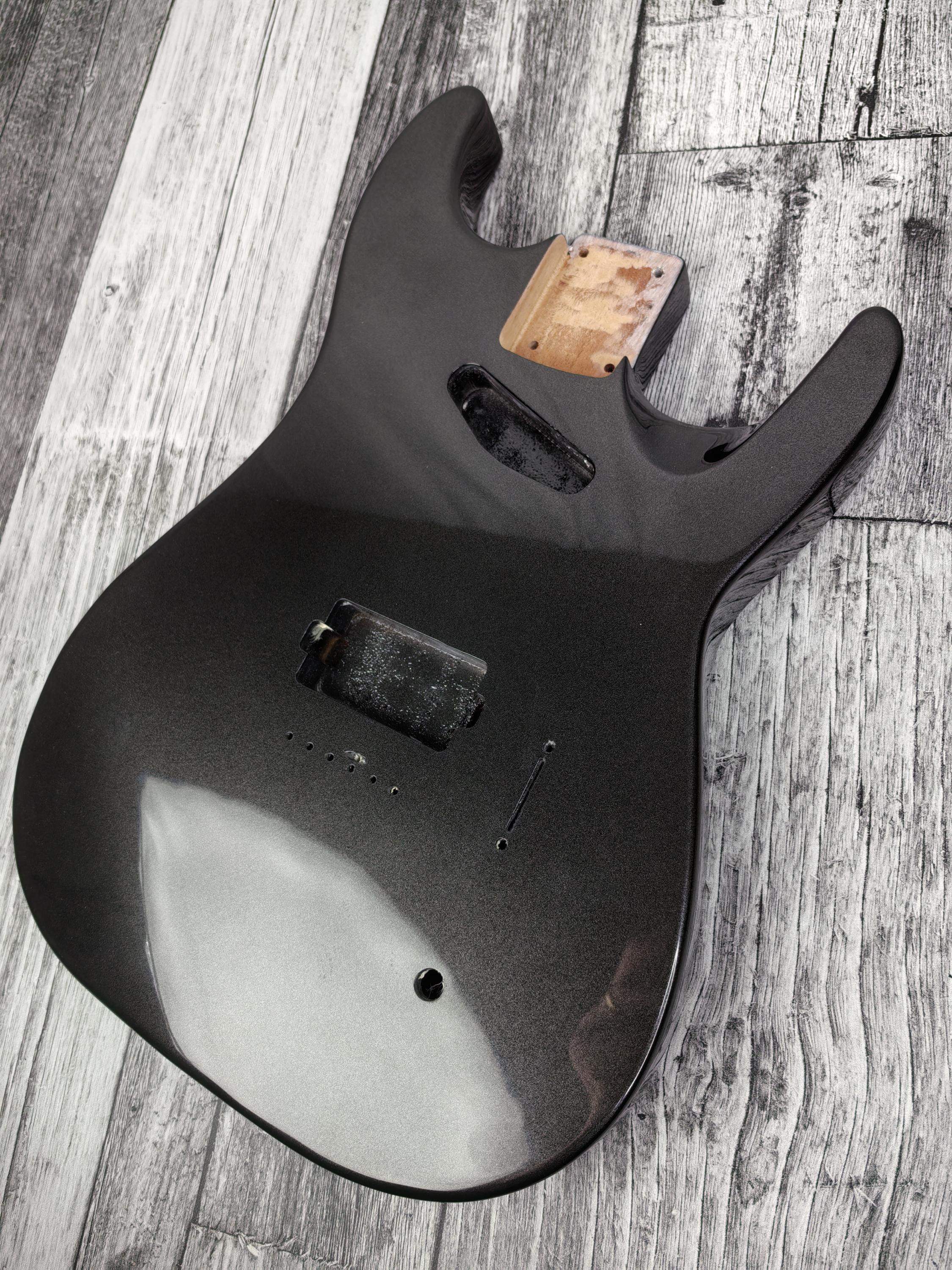 Havok Hard Tail Metallic Black 2pc Mahogany Guitar S type, HS config Custom Guitar Body. 80' style