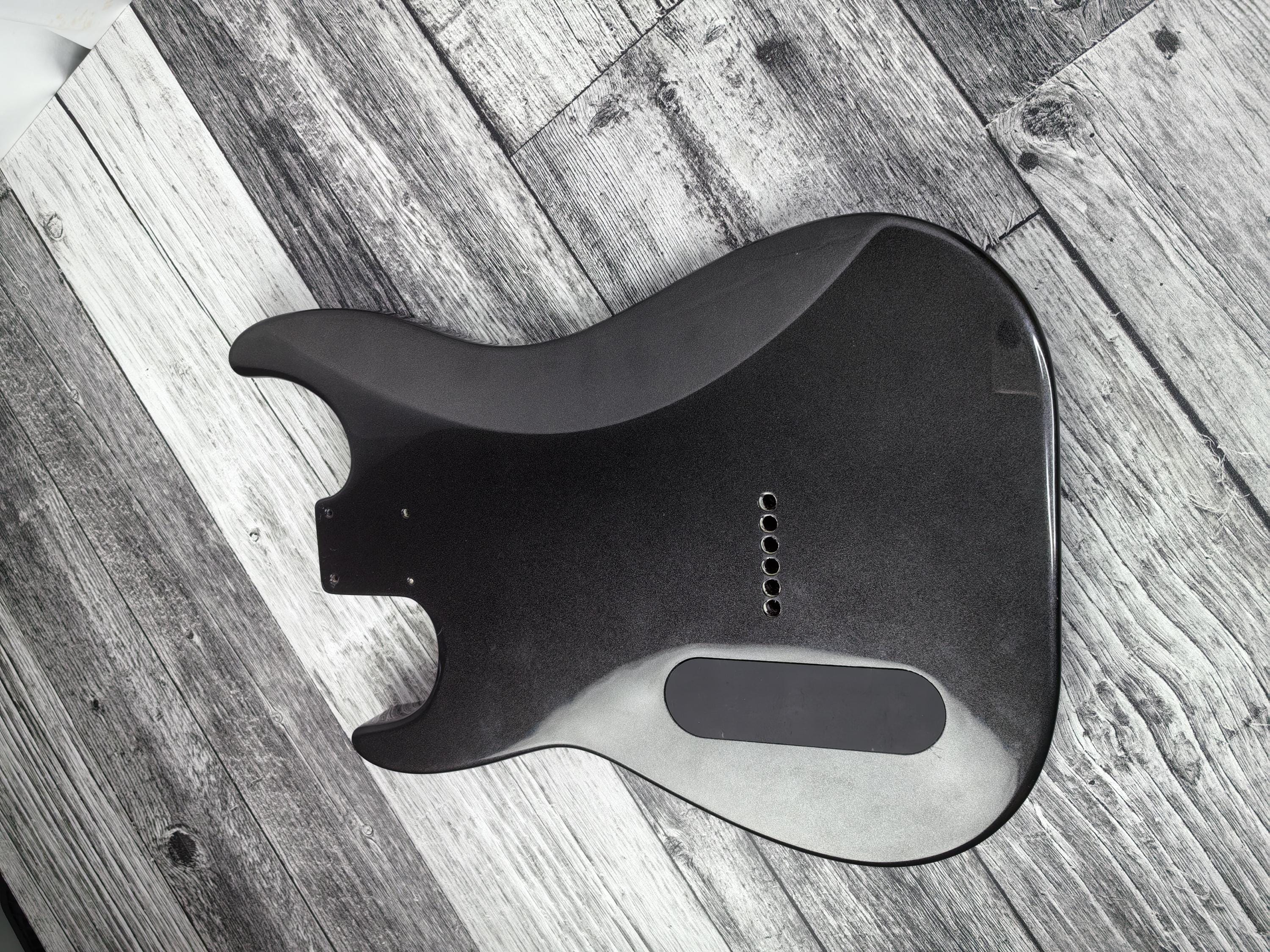 Havok Hard Tail Metallic Black 2pc Mahogany Guitar S type, HS config Custom Guitar Body. 80' style