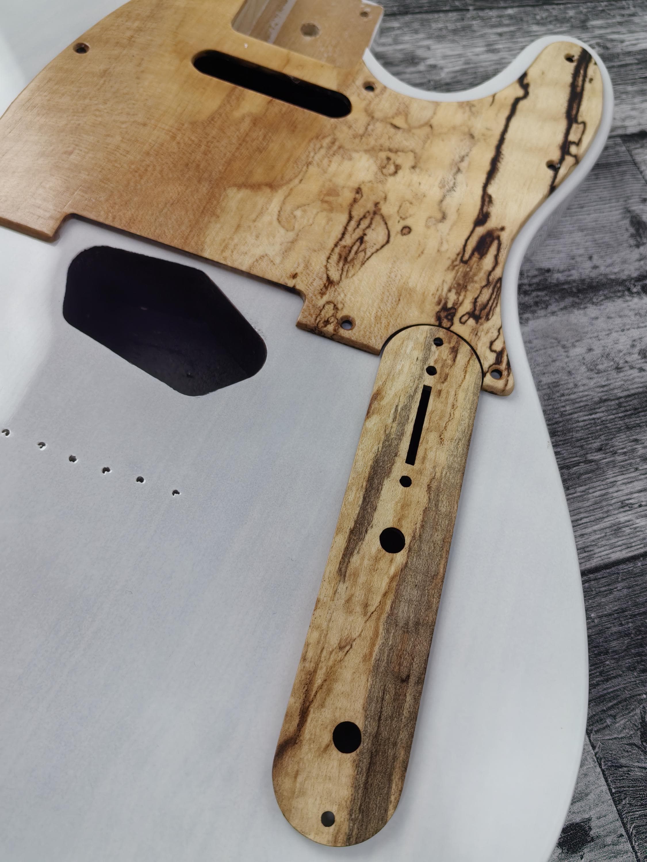 Wooden Guitar guard Spalted  Maple wood T Style  Guitar Pickguard Scratch Plate Fits for T type guitar