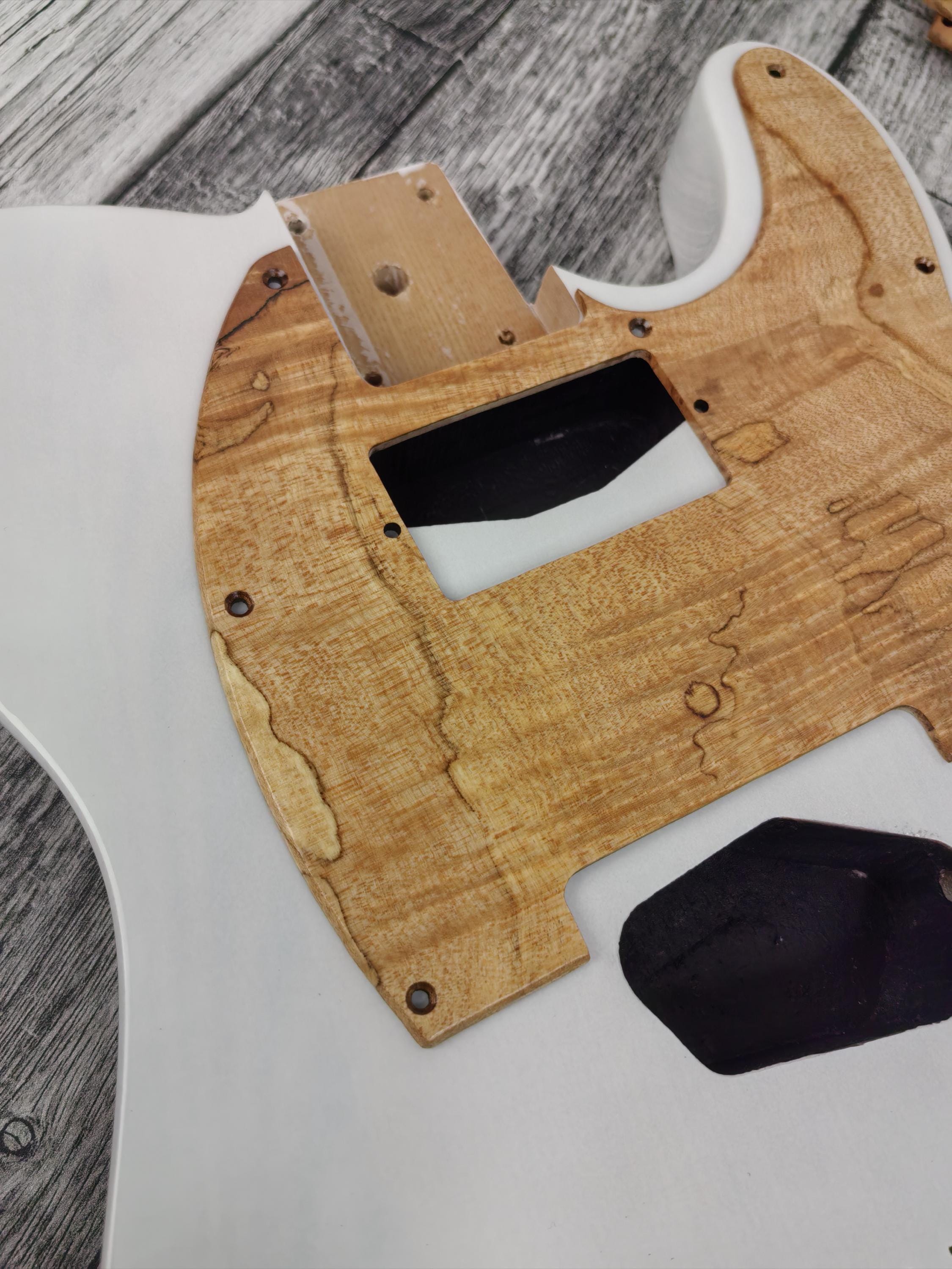 Wooden Guitar guard Spalted Flame Maple wood T Style  Guitar Pickguard Scratch Plate Fits for T type guitar