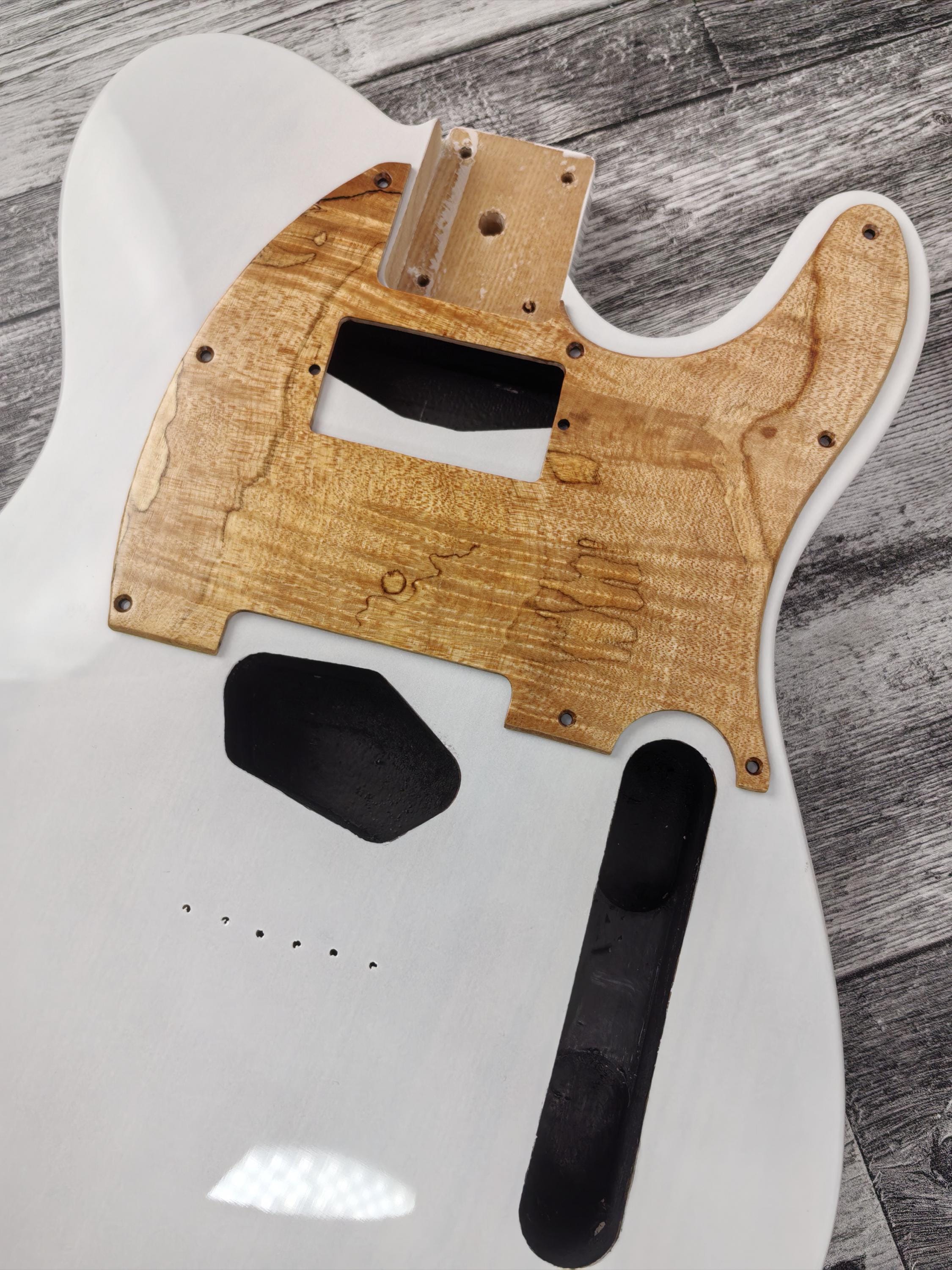 Wooden Guitar guard Spalted Flame Maple wood T Style  Guitar Pickguard Scratch Plate Fits for T type guitar