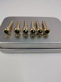 Set 6pcs Brass Green Diamond Bridge Pins with Shell Dots  Acoustic Guitar Bridge Pins Accesories