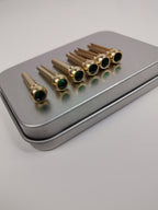 Set 6pcs Brass Green Diamond Bridge Pins with Shell Dots  Acoustic Guitar Bridge Pins Accesories