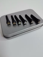 Ebony Acoustic Guitar Bridge Pins with Shell Dots - Set of 6