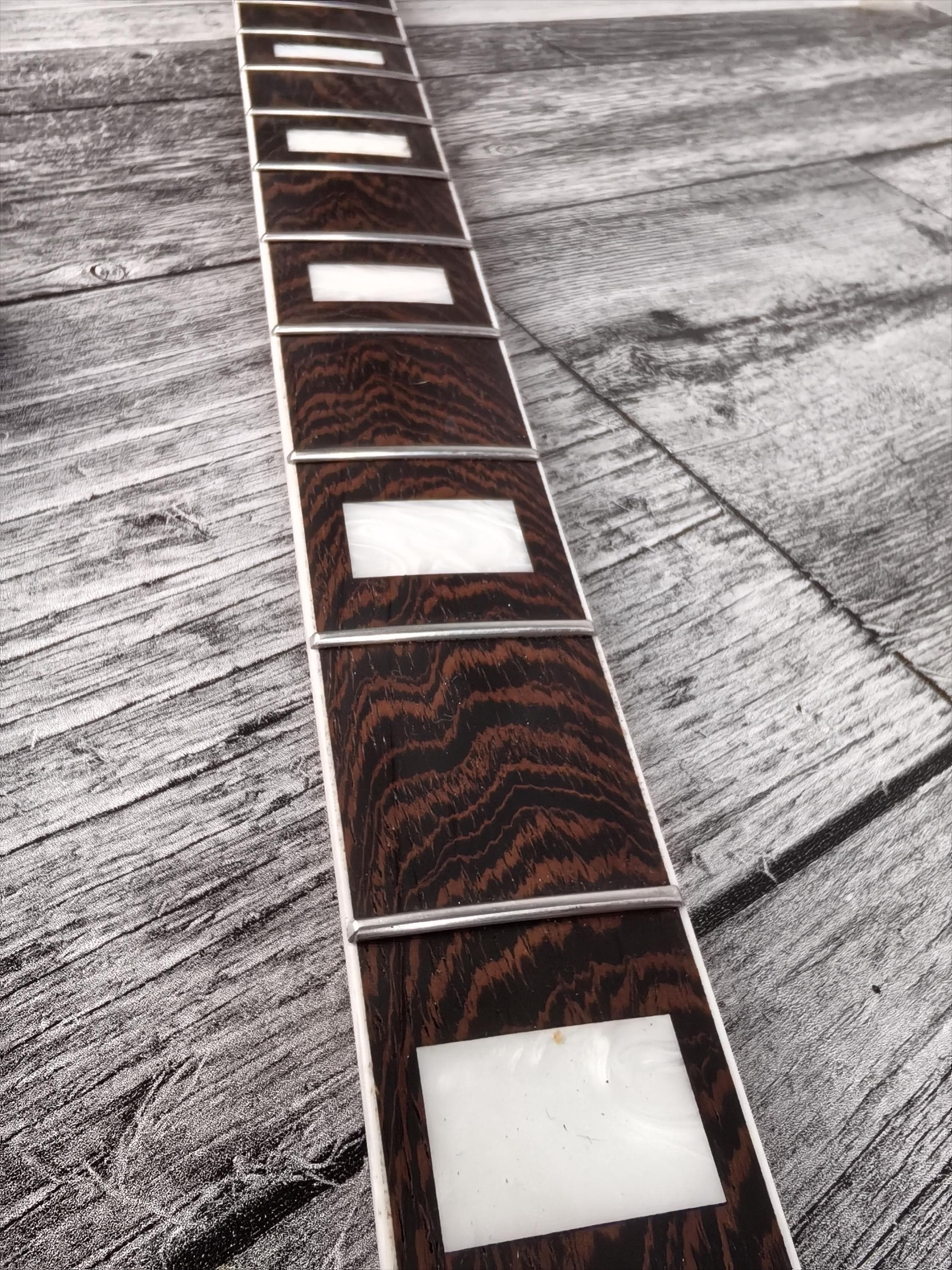 Havok 4 strings Bass Guitar Neck Wenge, Stainless Steel Frets White Binding Brass Nut, 22 Medium Jumbo Jescar Frets, Customized