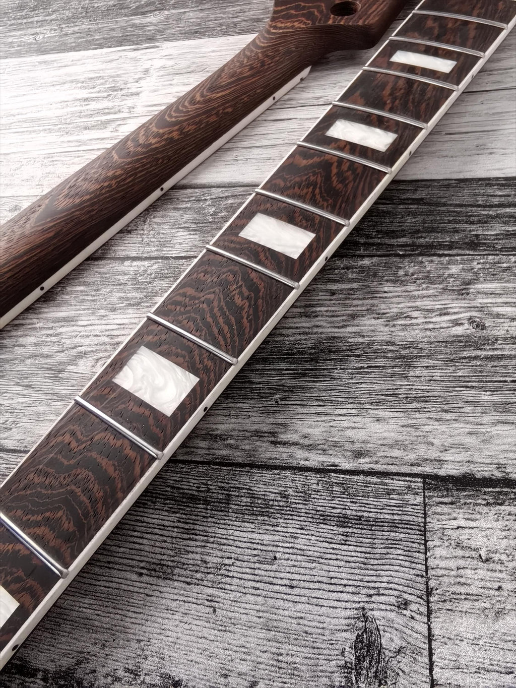 Havok 4 strings Bass Guitar Neck Wenge, Stainless Steel Frets White Binding Brass Nut, 22 Medium Jumbo Jescar Frets, Customized