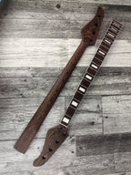 Havok 4 strings Bass Guitar Neck Wenge, Stainless Steel Frets White Binding Brass Nut, 22 Medium Jumbo Jescar Frets, Customized