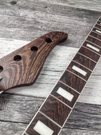 Havok 4 strings Bass Guitar Neck Wenge, Stainless Steel Frets White Binding Brass Nut, 22 Medium Jumbo Jescar Frets, Customized