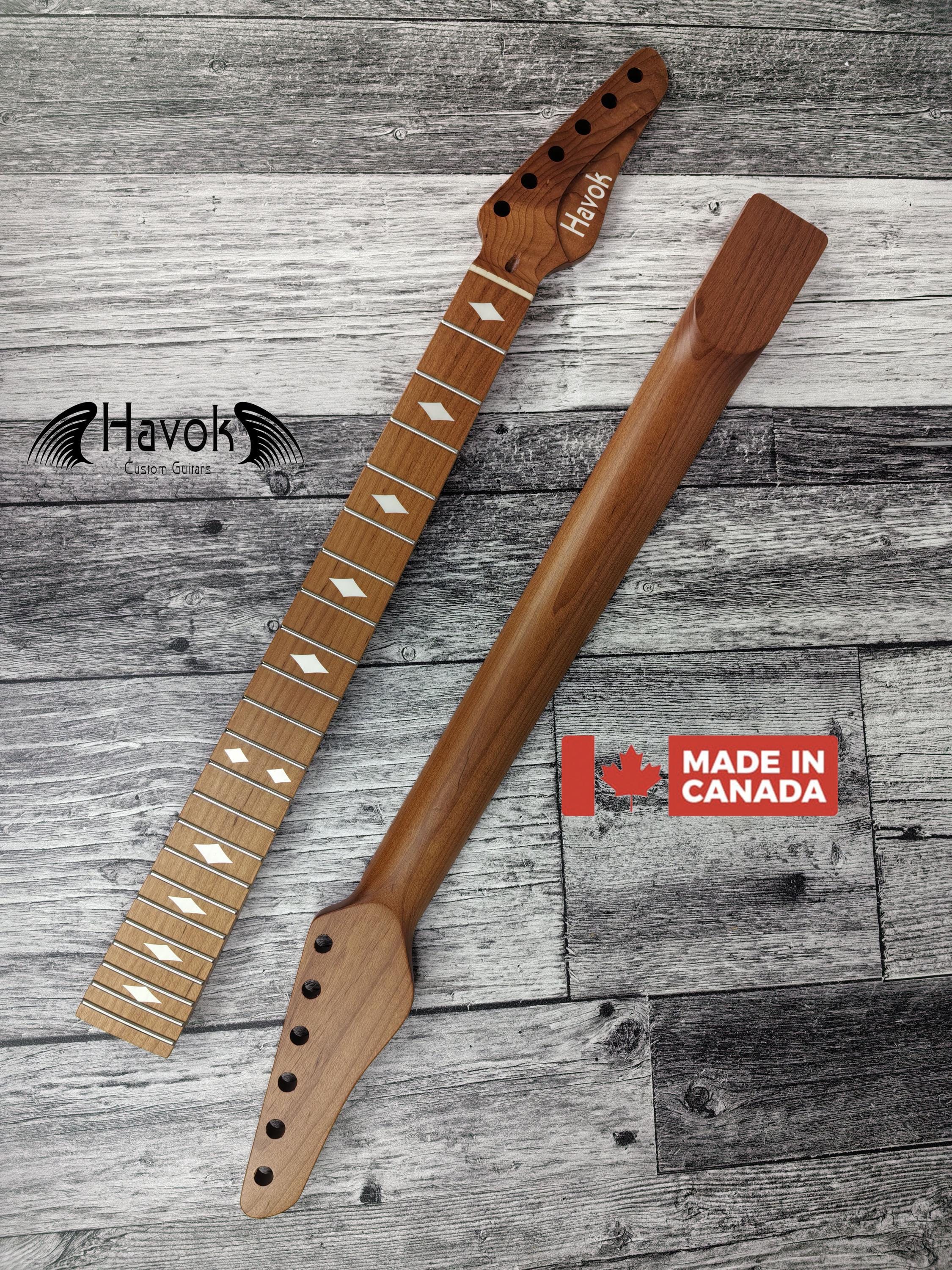 Roasted Maple Satin Havok Logo  Neck Stainless Steel Jescar Frets Guitar Neck Customized High End Guitar Part.